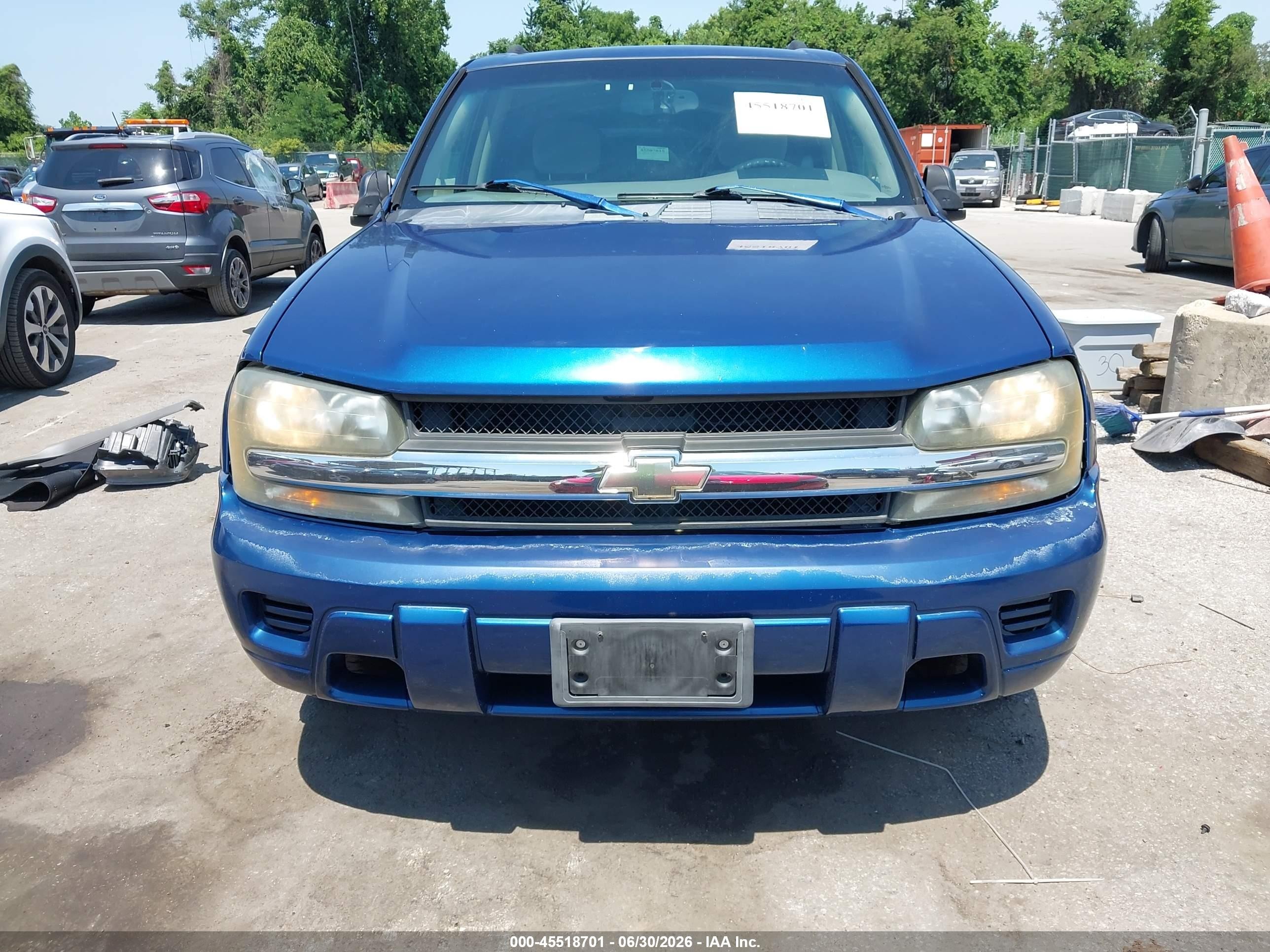 2006 Chevrolet Trailblazer Ls Blue vin: 1GNDT13S962269386