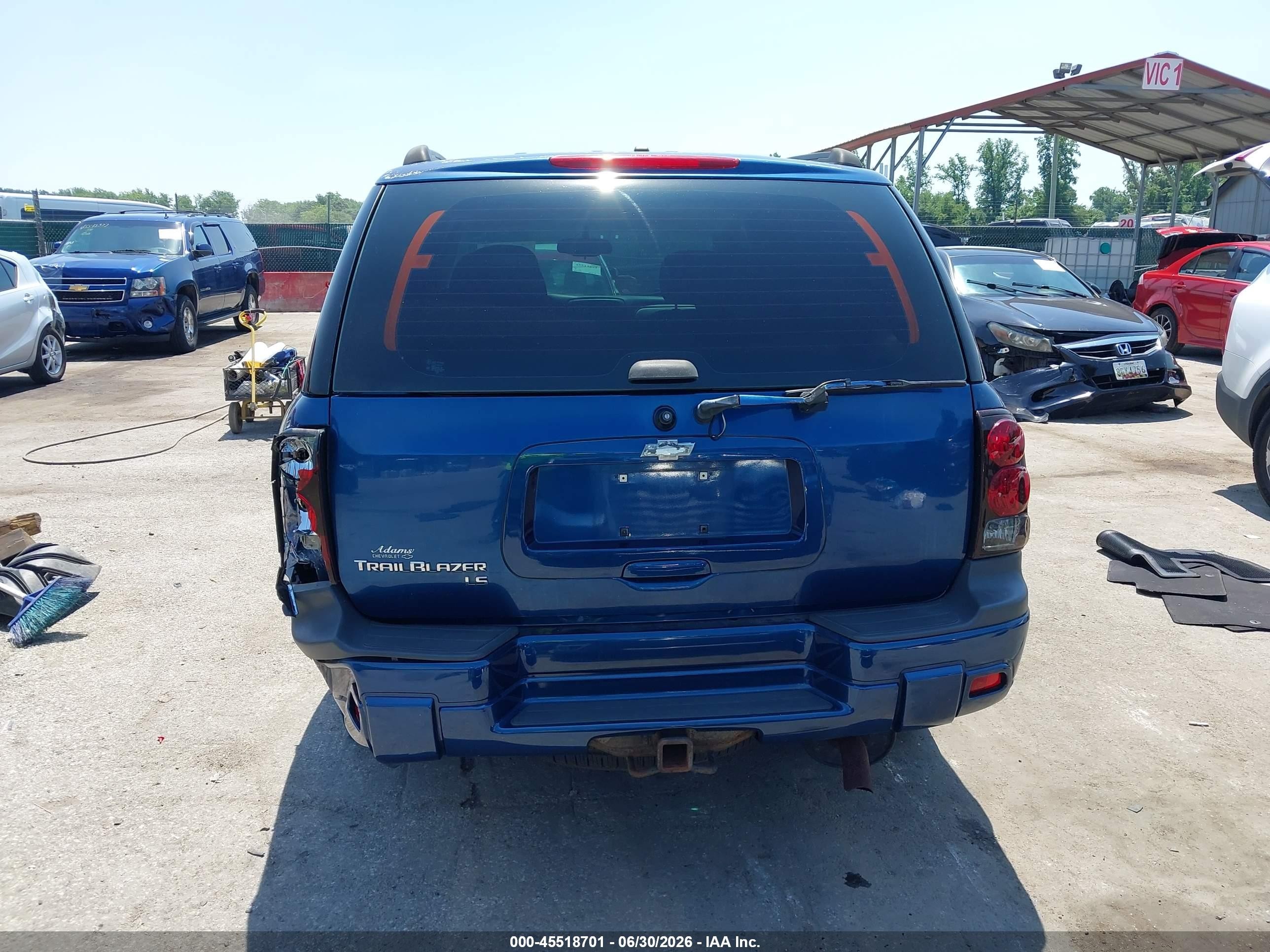 2006 Chevrolet Trailblazer Ls Blue vin: 1GNDT13S962269386