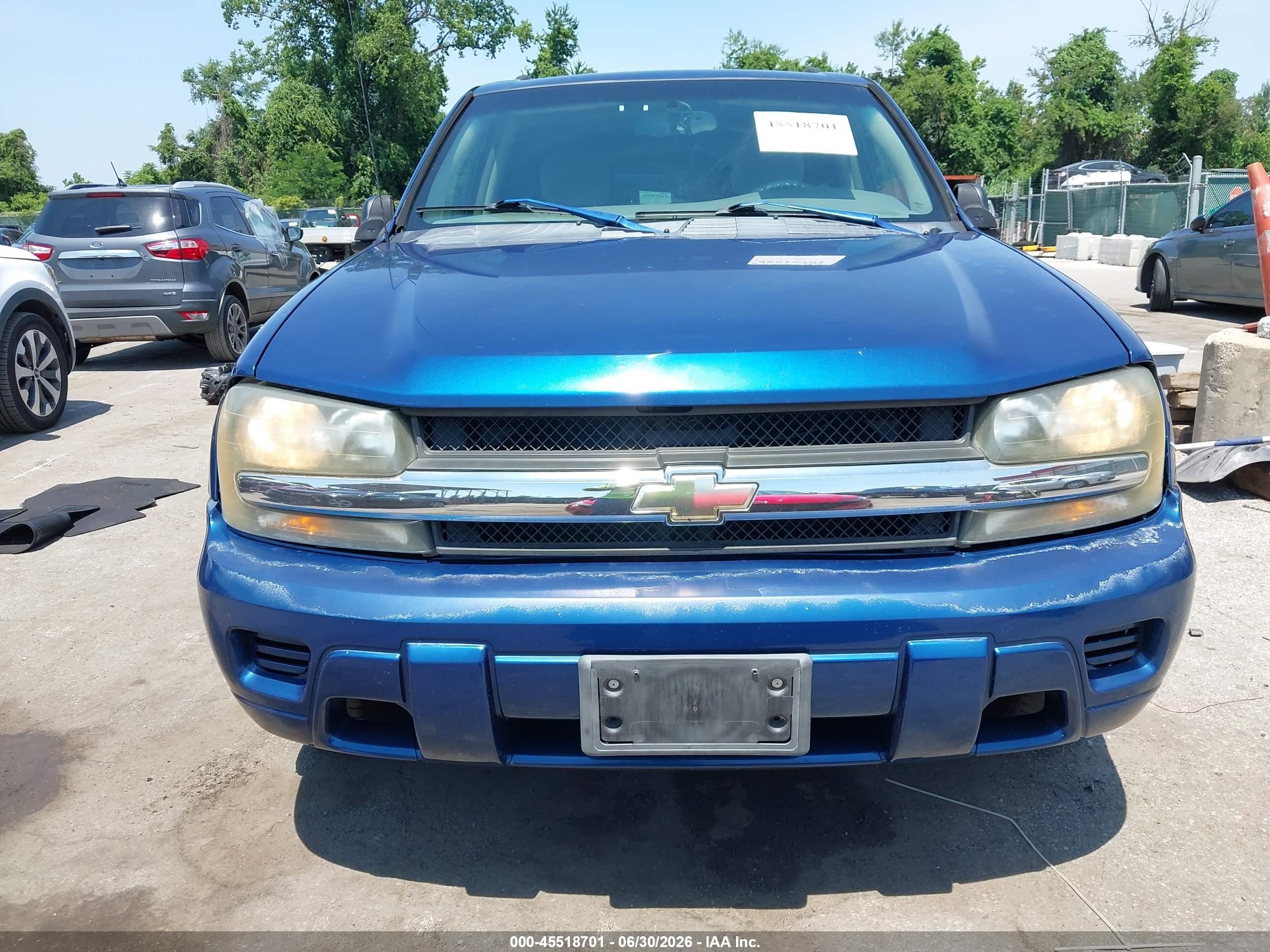2006 Chevrolet Trailblazer Ls Blue vin: 1GNDT13S962269386