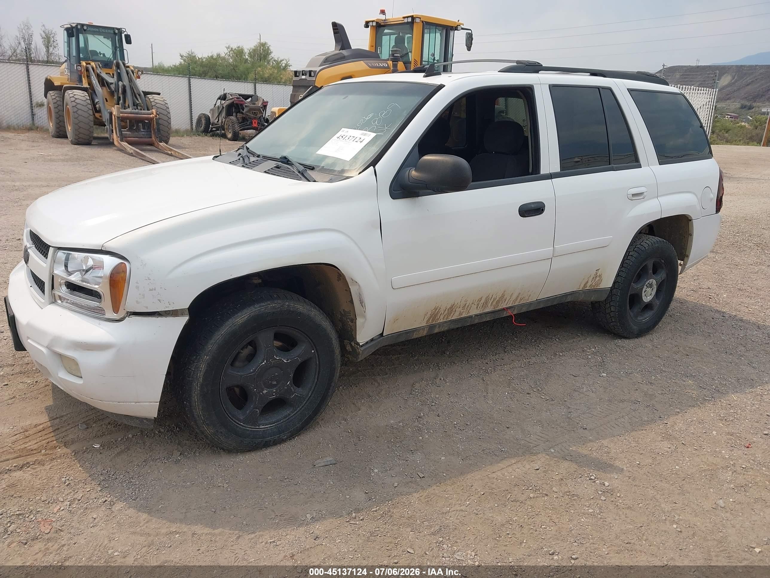 2008 Chevrolet Trailblazer Lt White vin: 1GNDT13S982133889