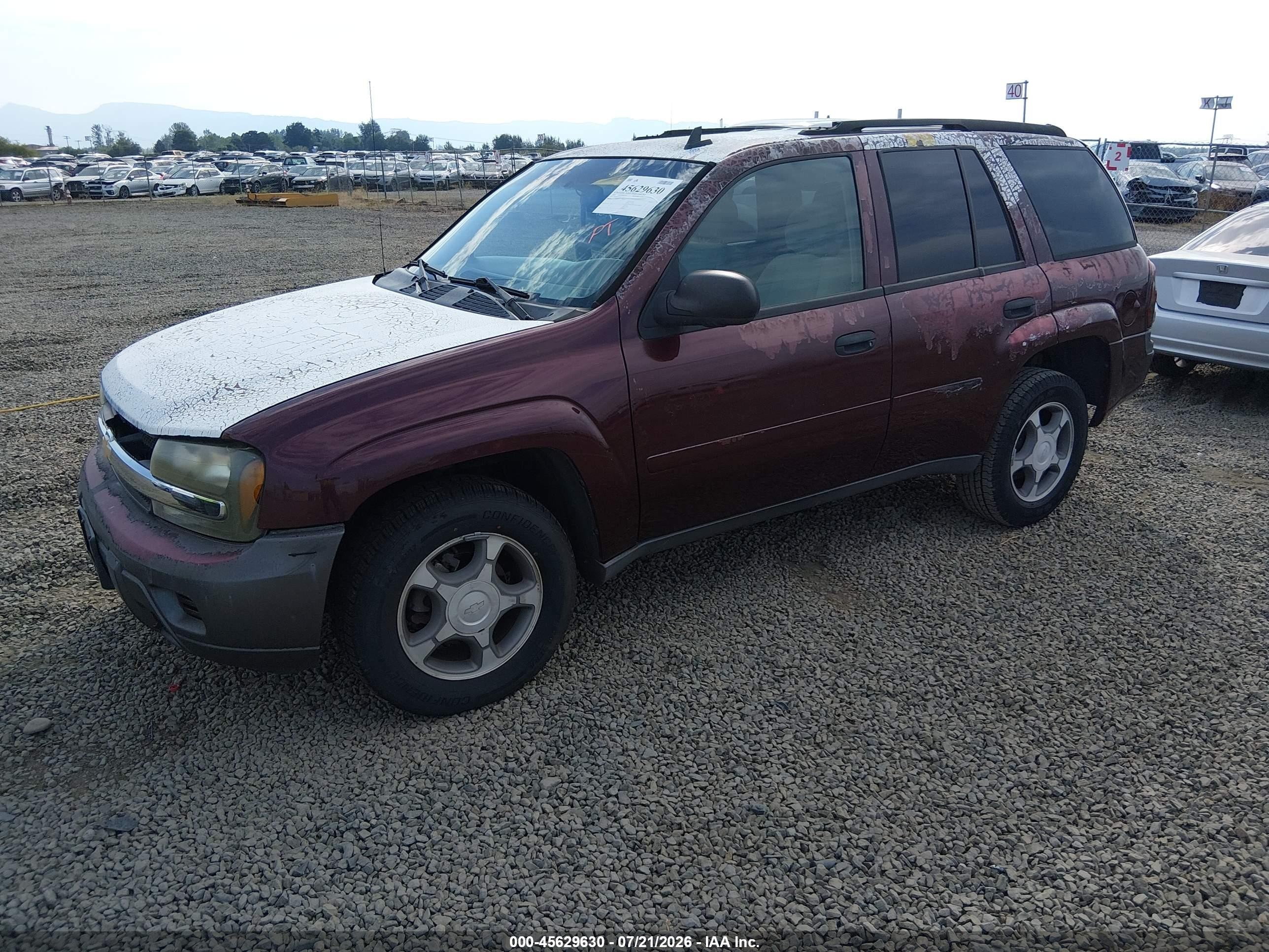 2006 Chevrolet Trailblazer Ls Red vin: 1GNDT13SX62349456