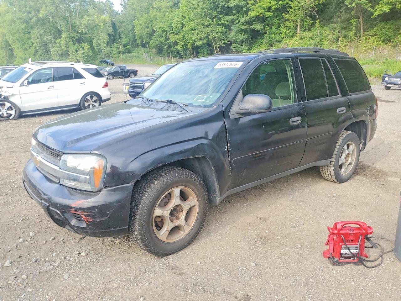 2007 Chevrolet Trailblazer Ls Black vin: 1GNDT13SX72102844