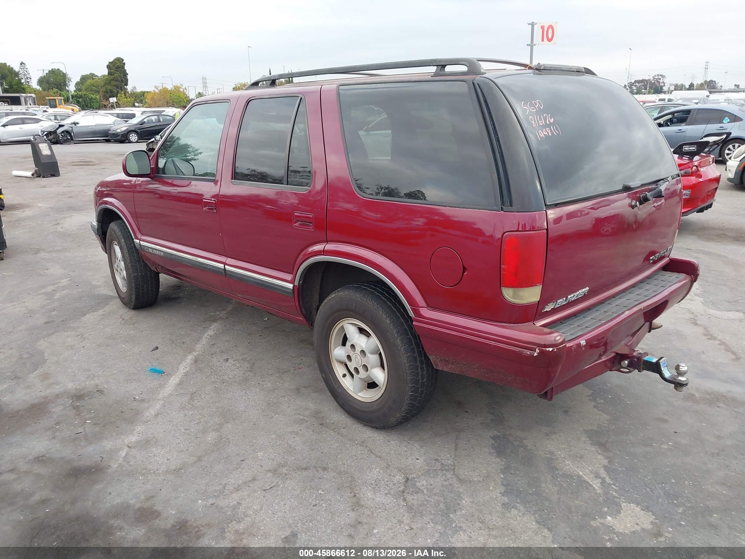 1996 Chevrolet Blazer Бордовый vin: 1GNDT13W2T2161948