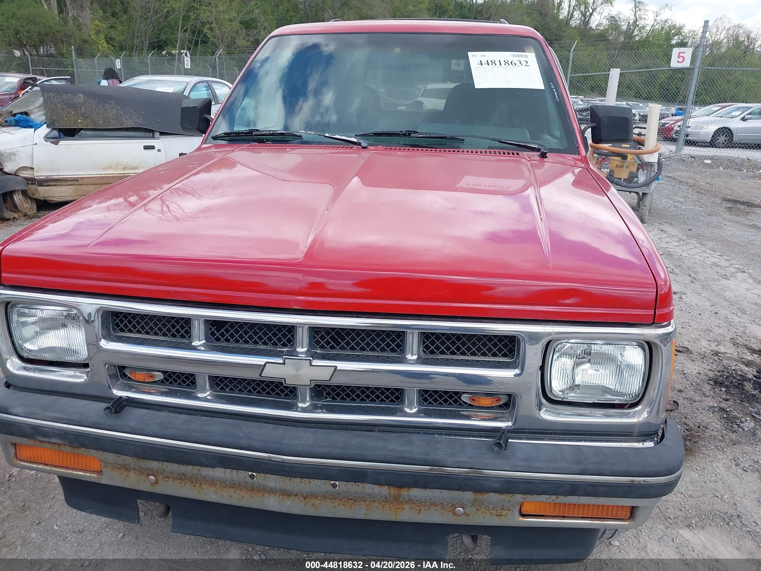 1994 Chevrolet Blazer S10 Red vin: 1GNDT13W4R0180960