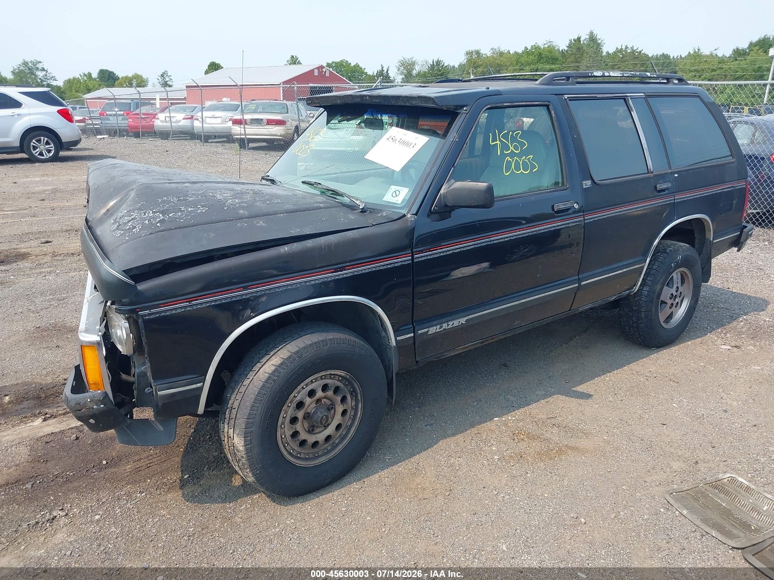 1994 Chevrolet Blazer S10 Black vin: 1GNDT13W5R0158059