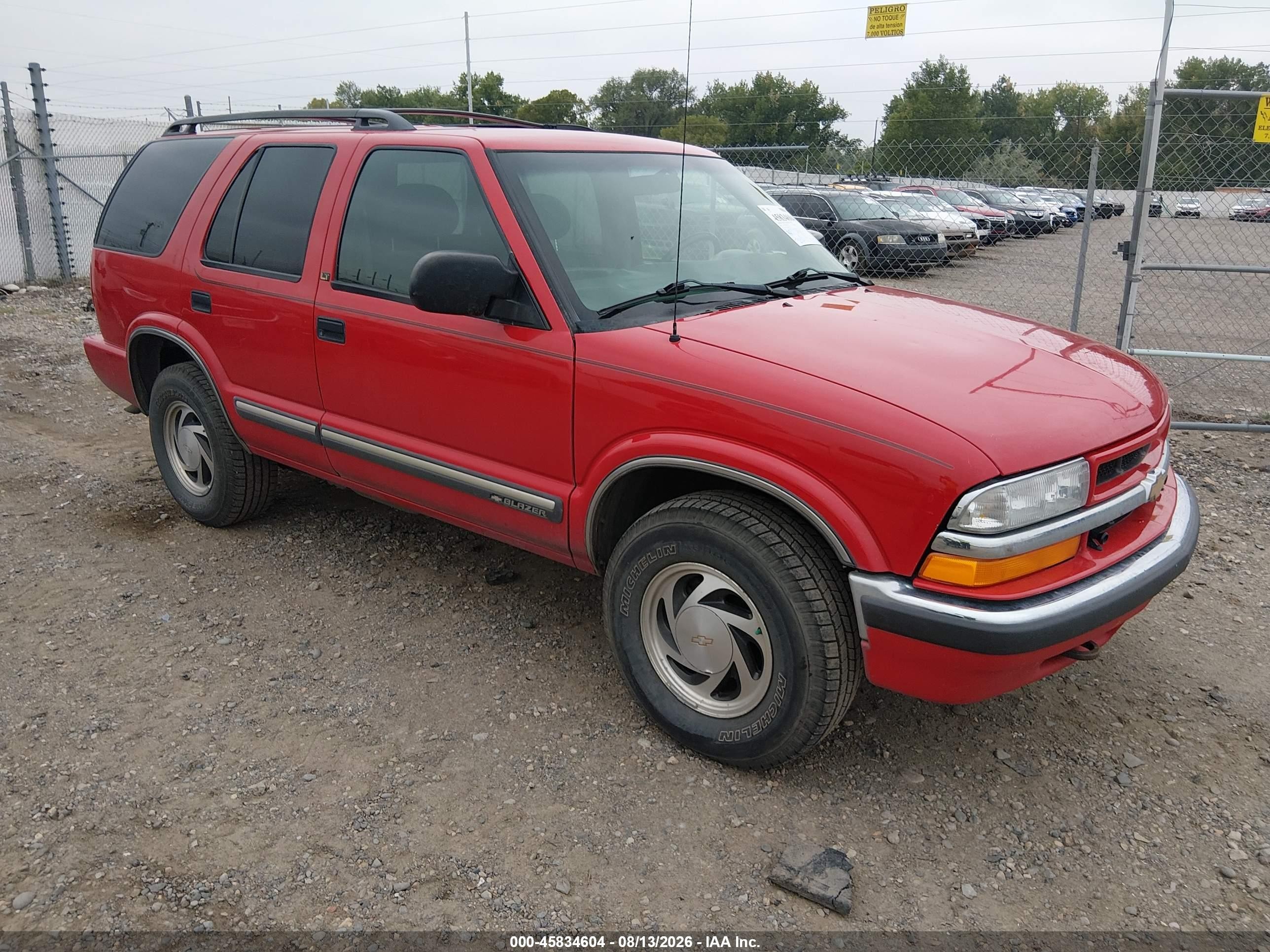 2001 Chevrolet Blazer Lt Red vin: 1GNDT13W61K195713