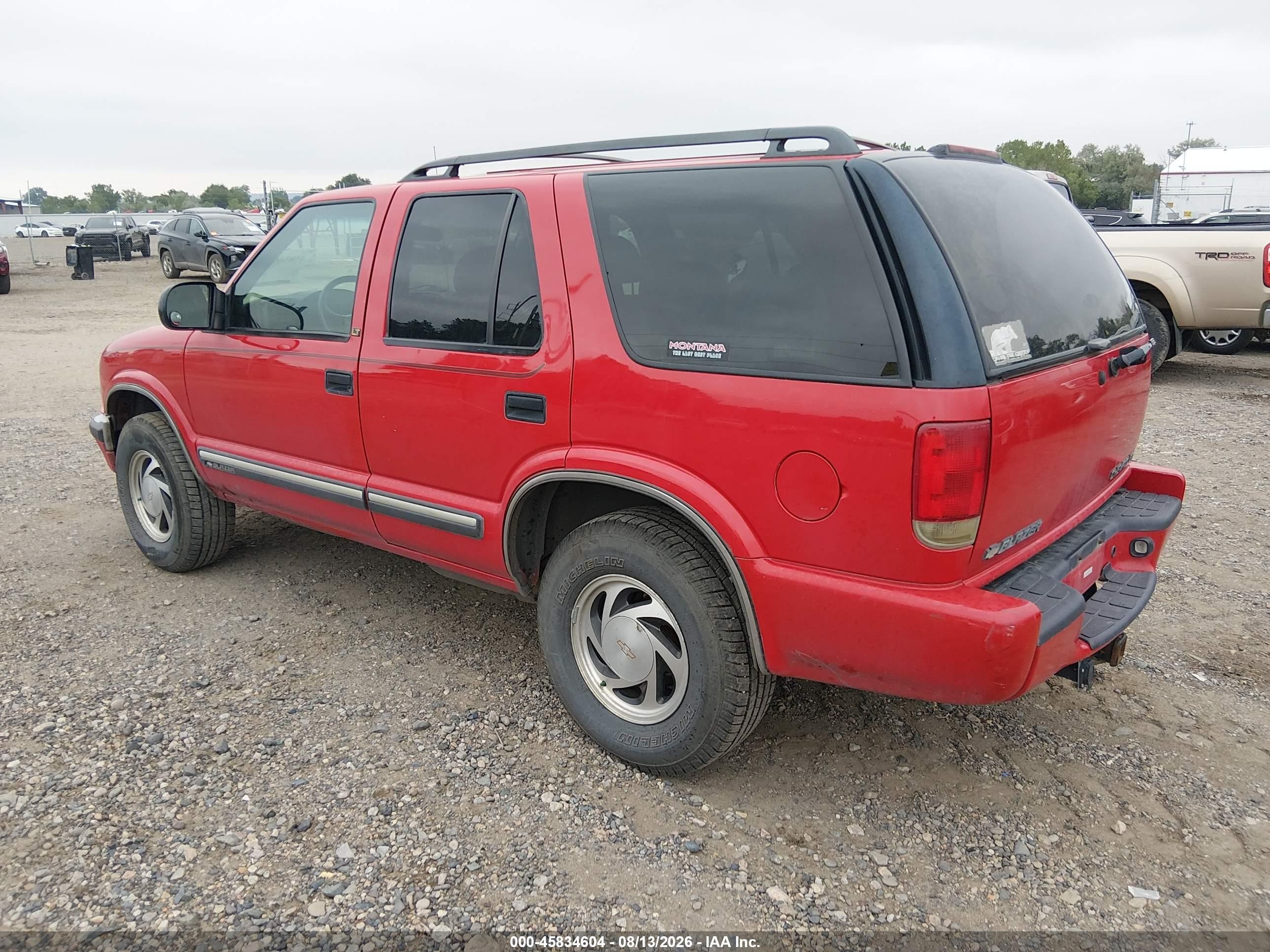 2001 Chevrolet Blazer Lt Red vin: 1GNDT13W61K195713