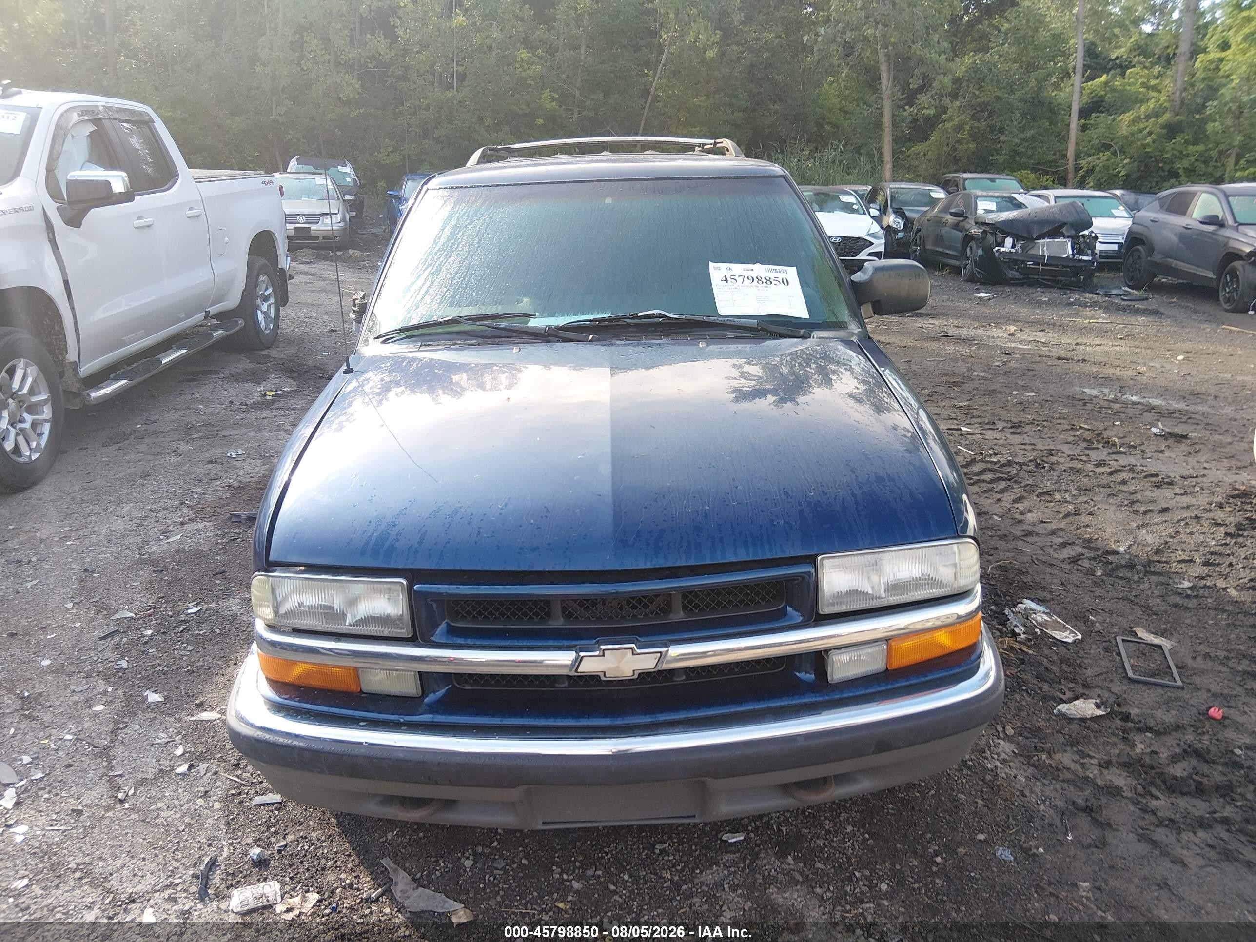 1999 Chevrolet Blazer Lt Blue vin: 1GNDT13W6X2120728