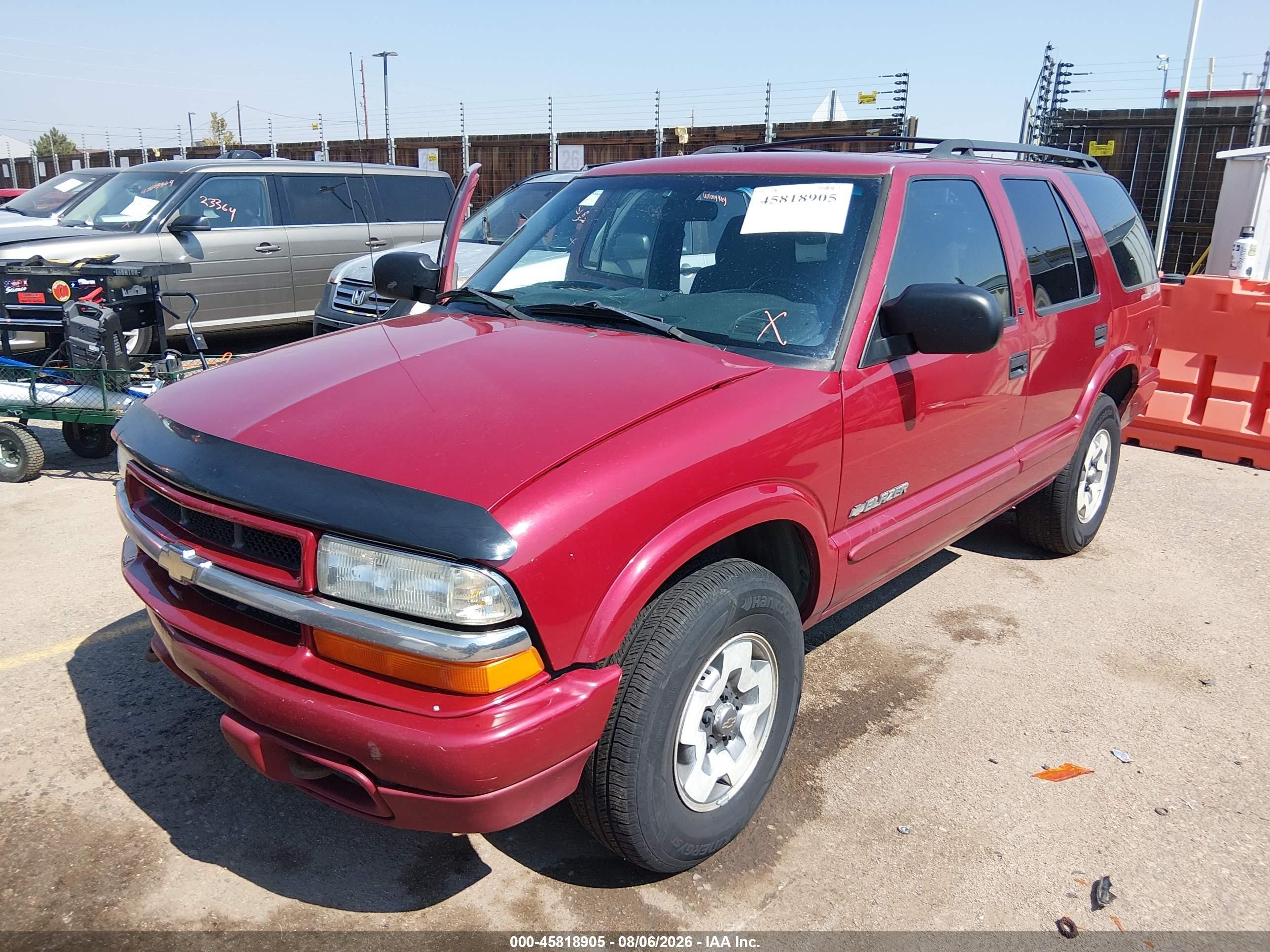 2002 Chevrolet Blazer Ls Red vin: 1GNDT13W72K163046