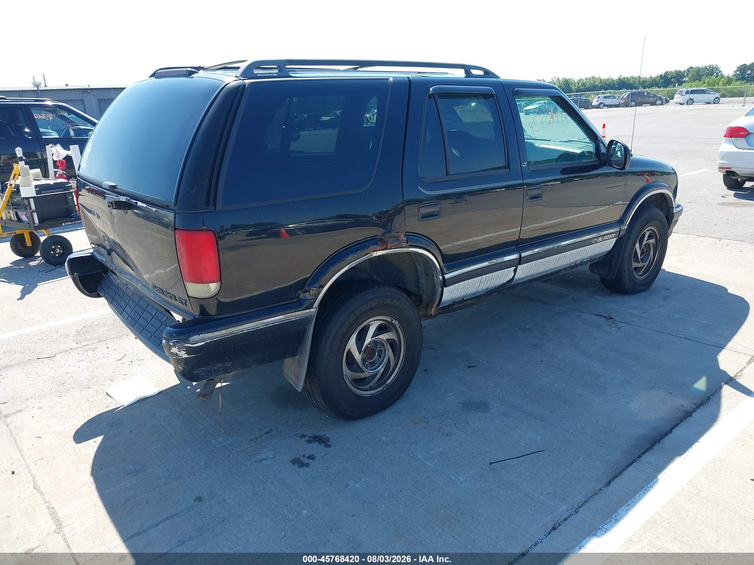 1997 Chevrolet Blazer Lt Black vin: 1GNDT13W7V2212203