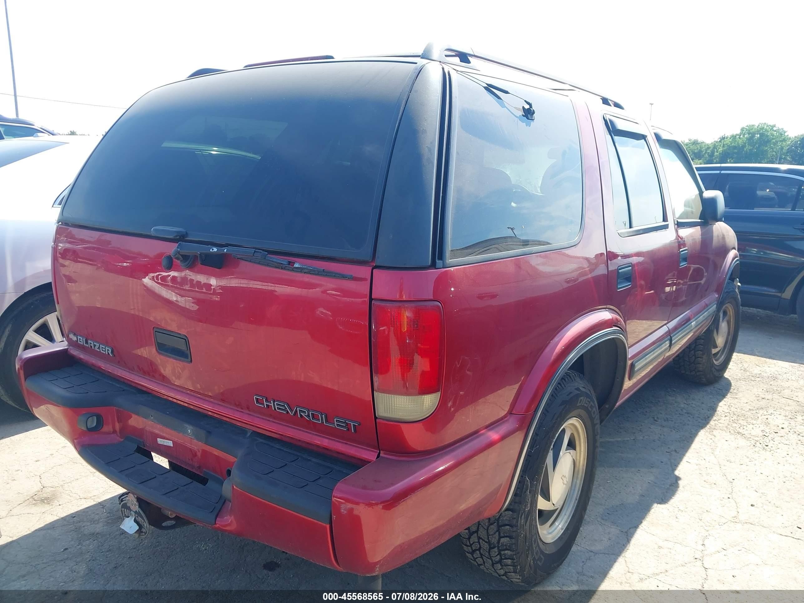 2001 Chevrolet Blazer Lt Red vin: 1GNDT13W812120754
