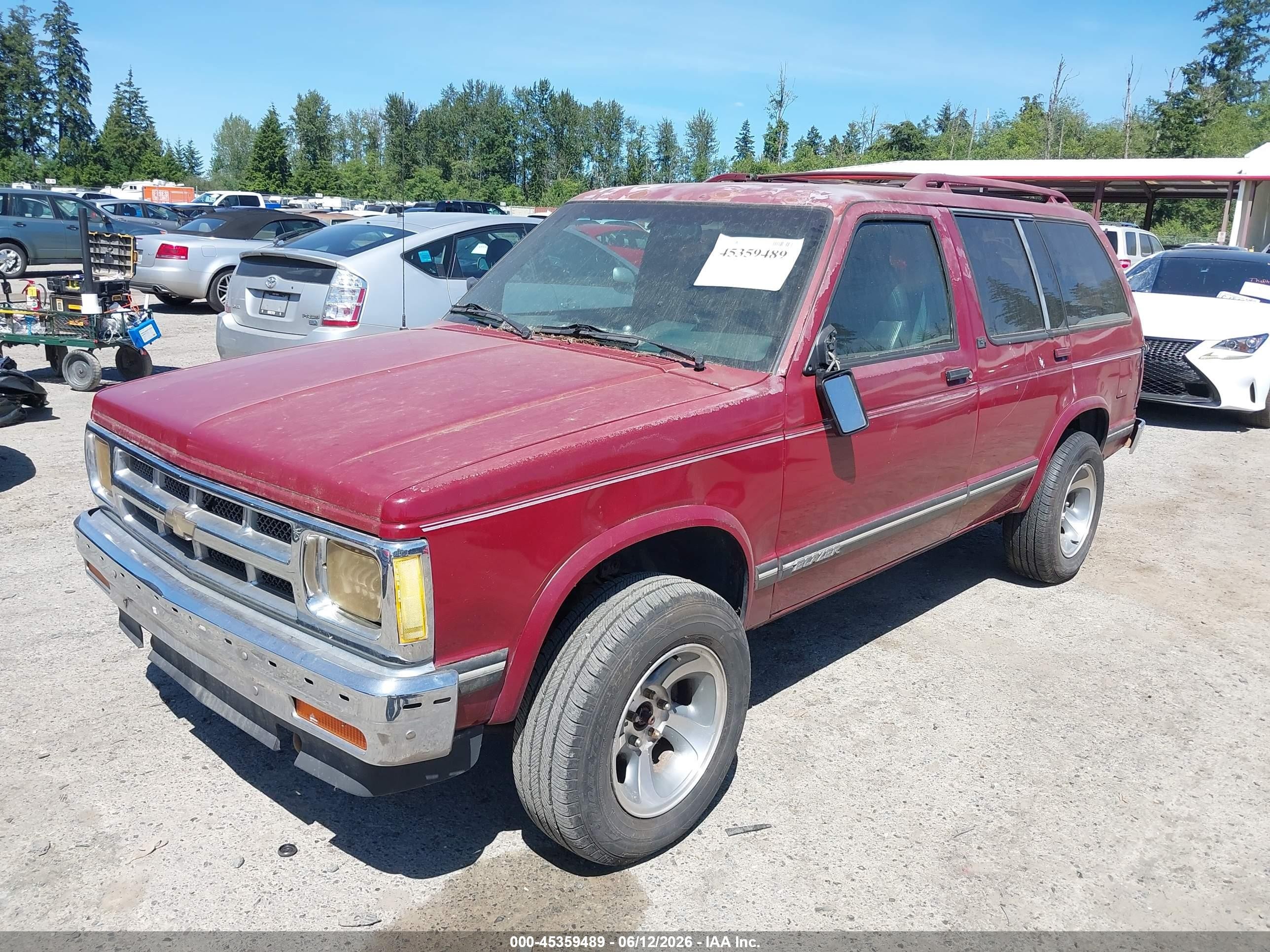 1993 Chevrolet Blazer S10 Red vin: 1GNDT13W8P2106264