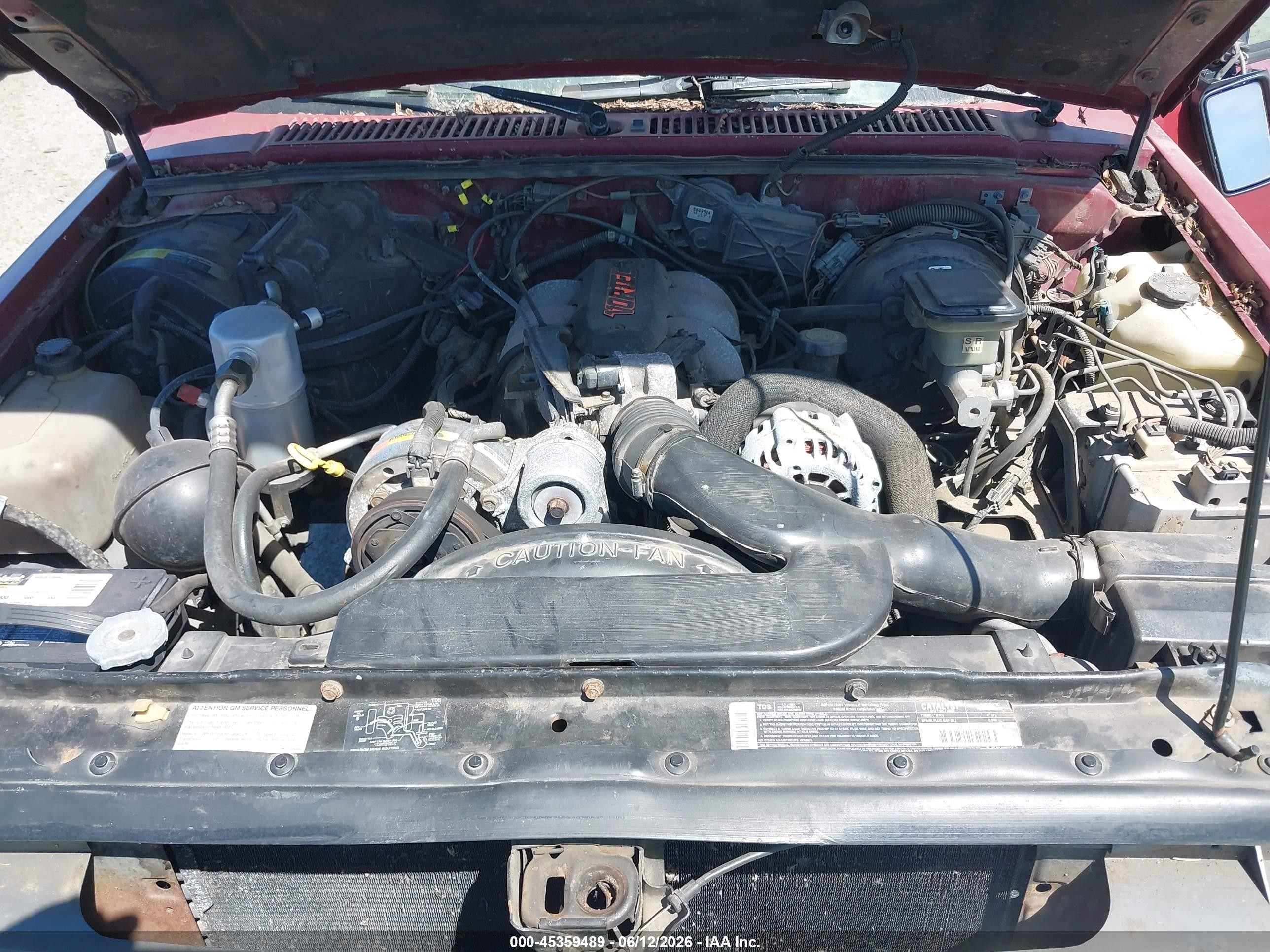 1993 Chevrolet Blazer S10 Red vin: 1GNDT13W8P2106264