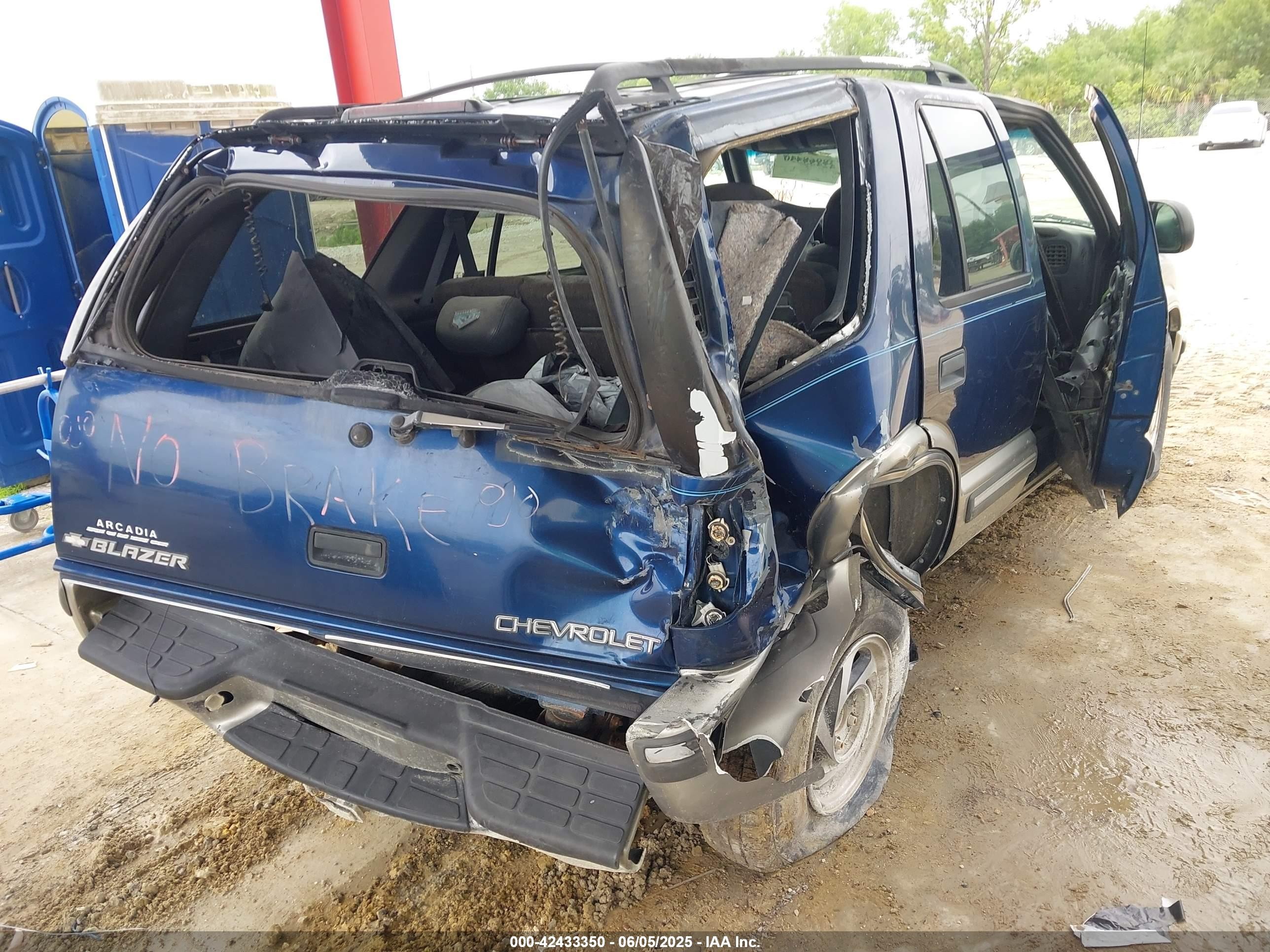 1999 Chevrolet Blazer Lt Blue vin: 1GNDT13W8X2252356