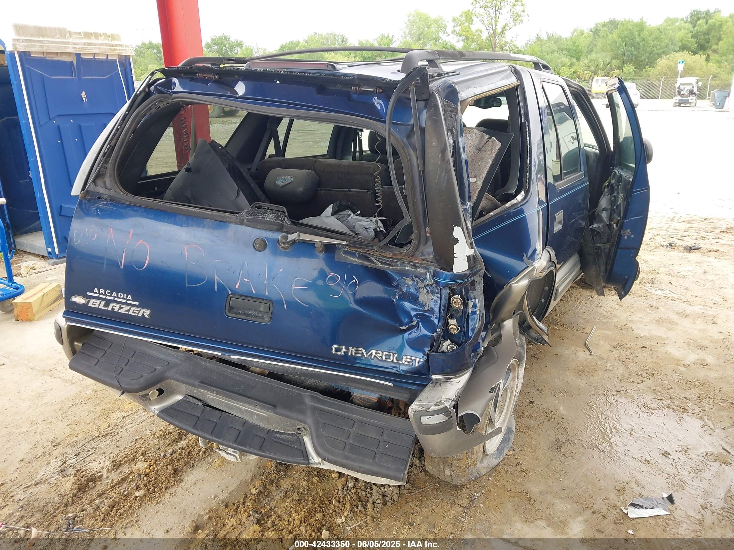 1999 Chevrolet Blazer Lt Blue vin: 1GNDT13W8X2252356