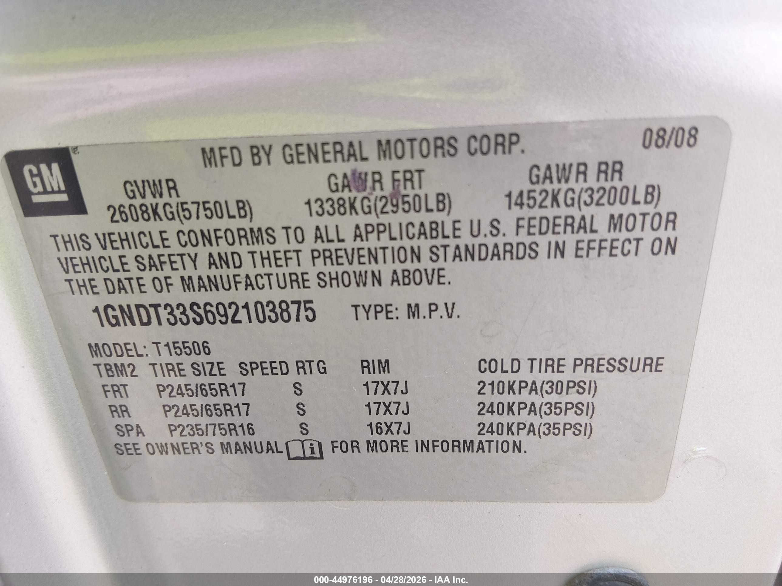 2009 Chevrolet Trailblazer Lt Silver vin: 1GNDT33S692103875
