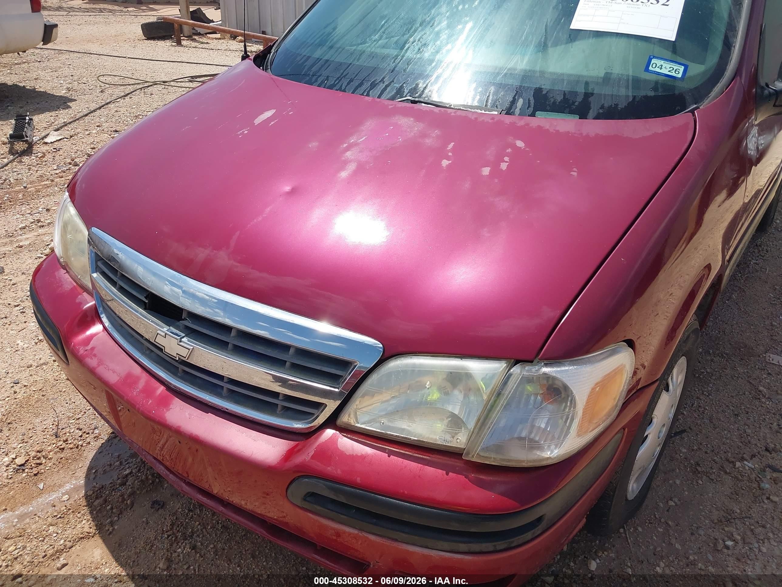 2004 Chevrolet Venture Plus Burgundy vin: 1GNDU03E04D226431