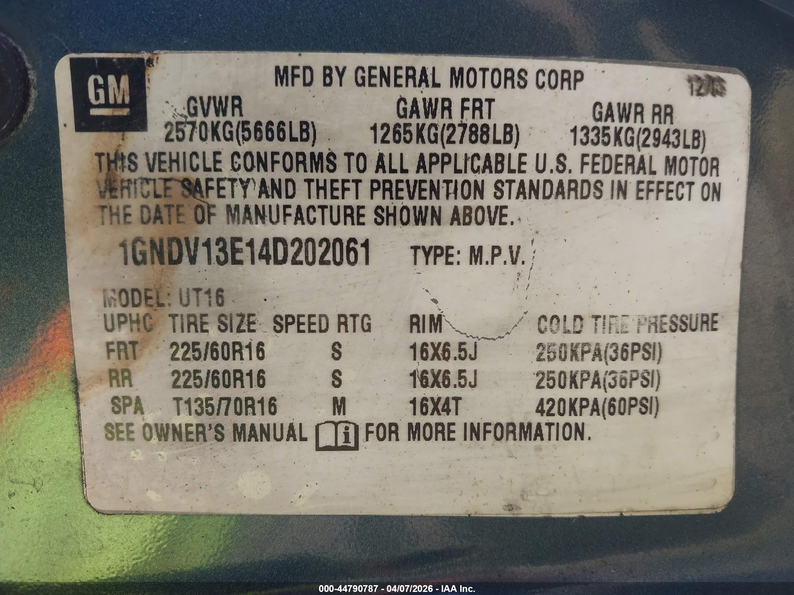 2004 Chevrolet Venture Lt Navy vin: 1GNDV13E14D202061