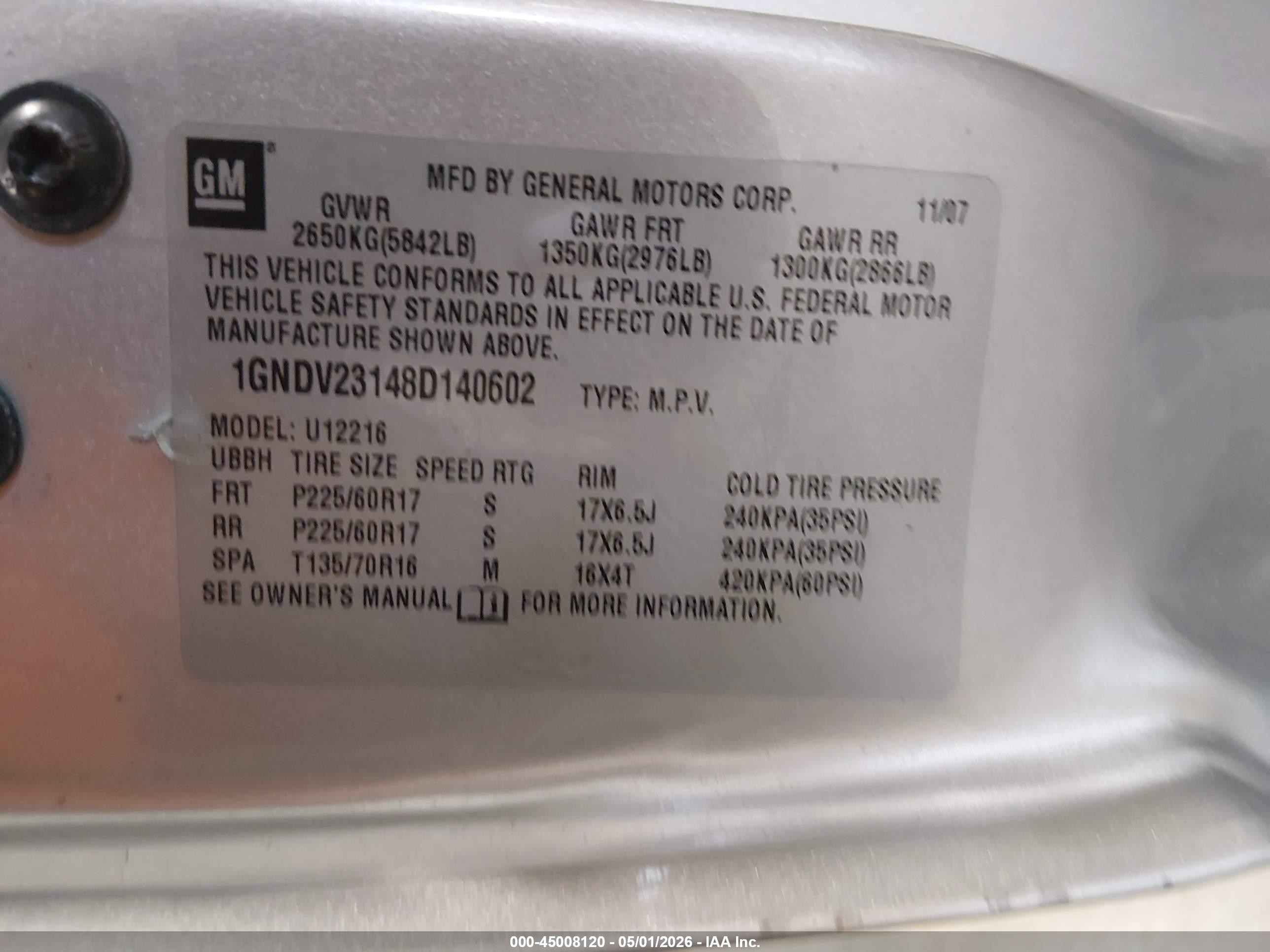 2008 Chevrolet Uplander Ls Silver vin: 1GNDV23148D140602