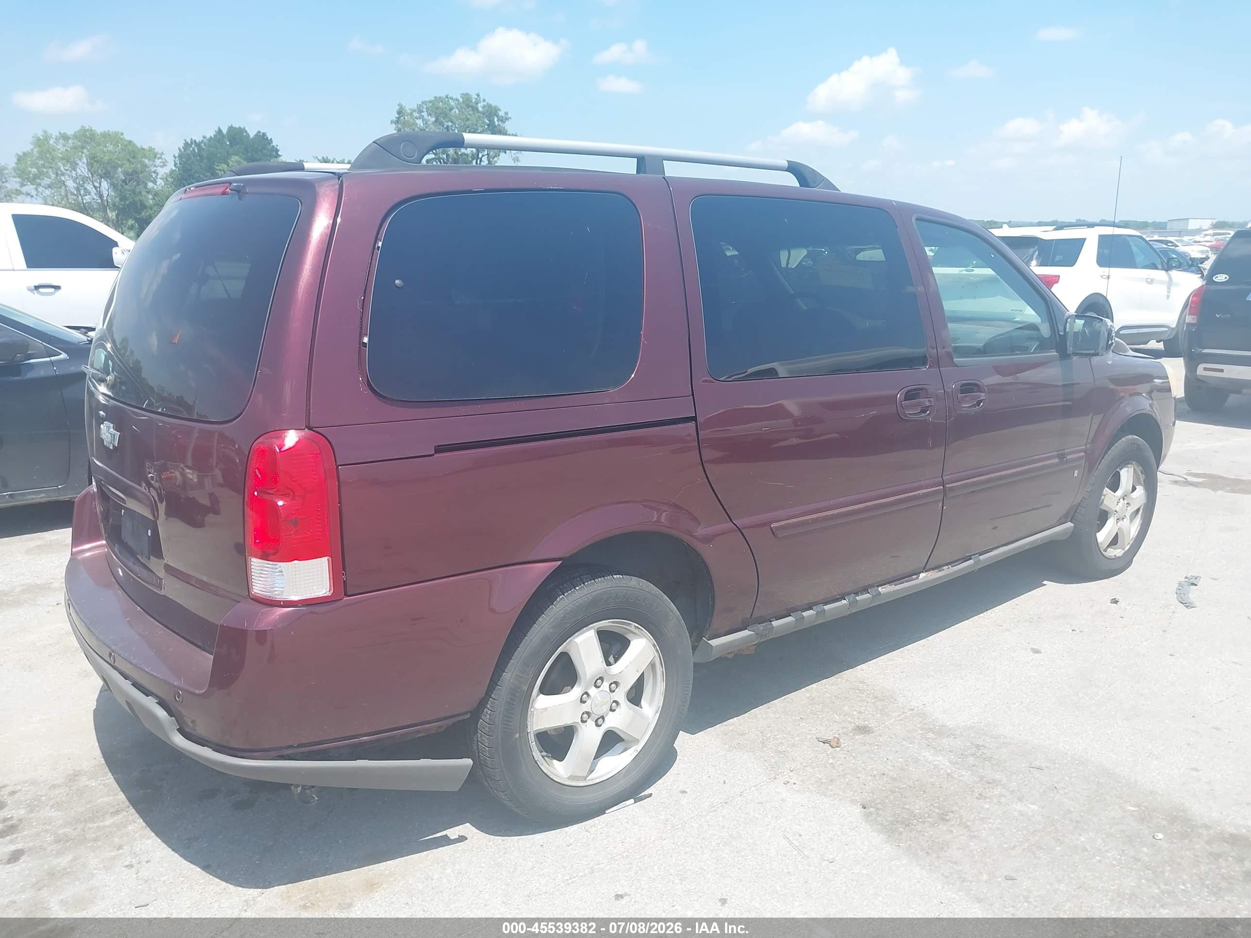2008 Chevrolet Uplander Lt W/1lt Burgundy vin: 1GNDV33148D203719