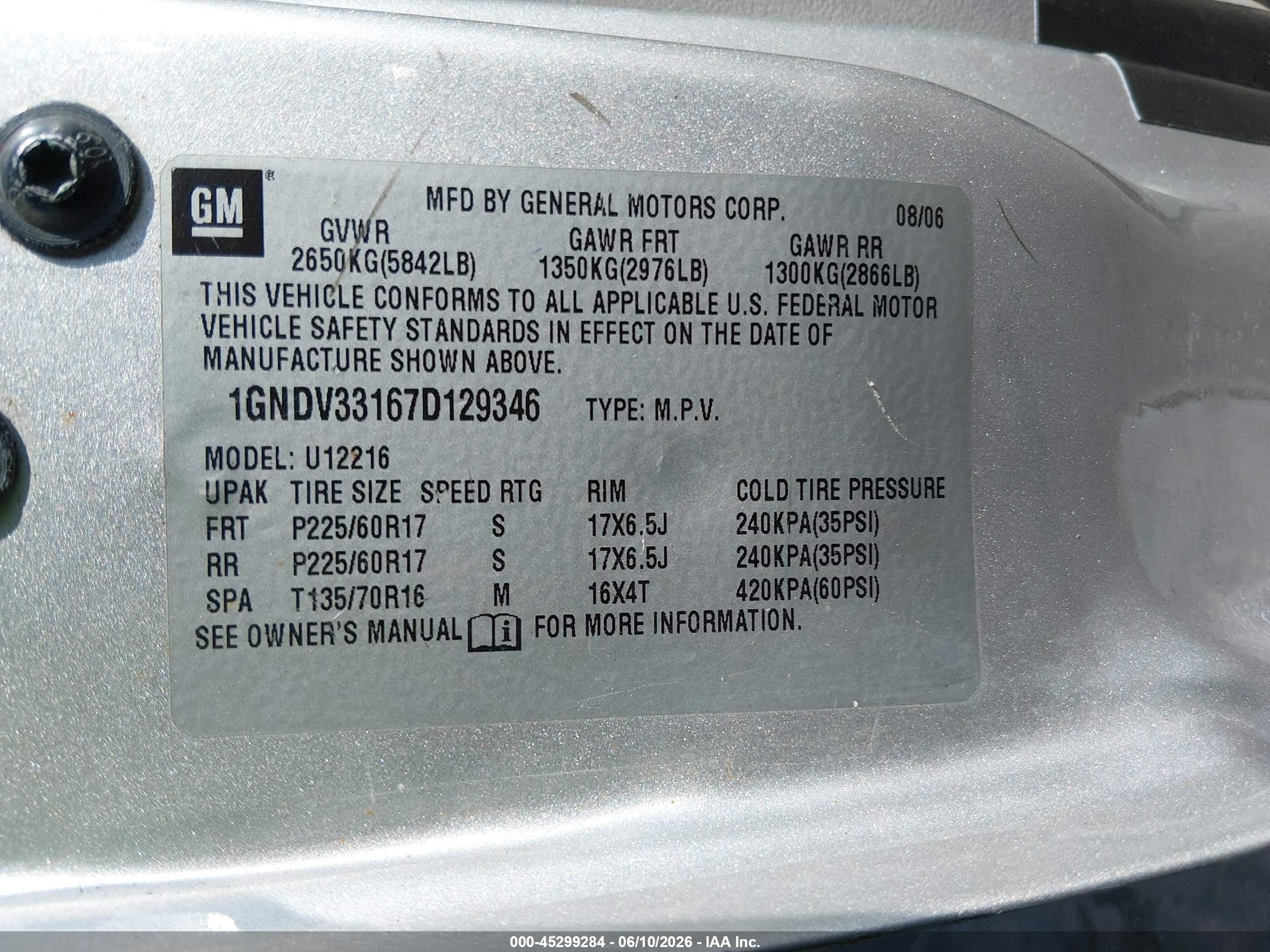 2007 Chevrolet Uplander Lt Silver vin: 1GNDV33167D129346