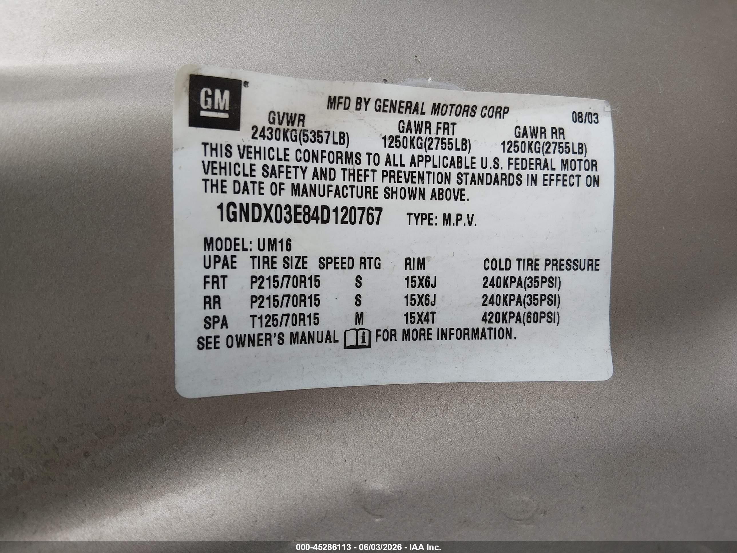 2004 Chevrolet Venture Ls Коричневый vin: 1GNDX03E84D120767