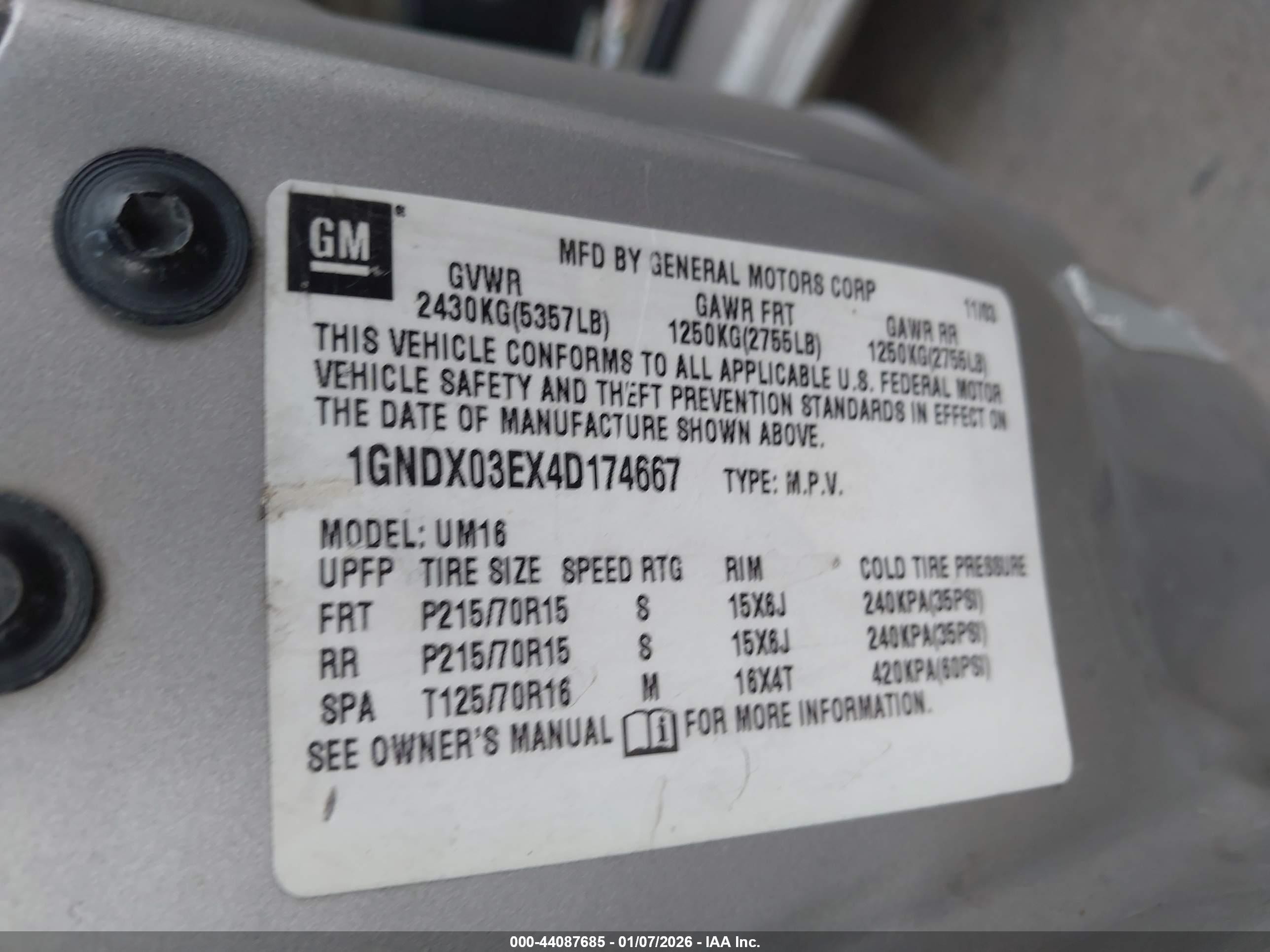 2004 Chevrolet Venture Ls Silver vin: 1GNDX03EX4D174667