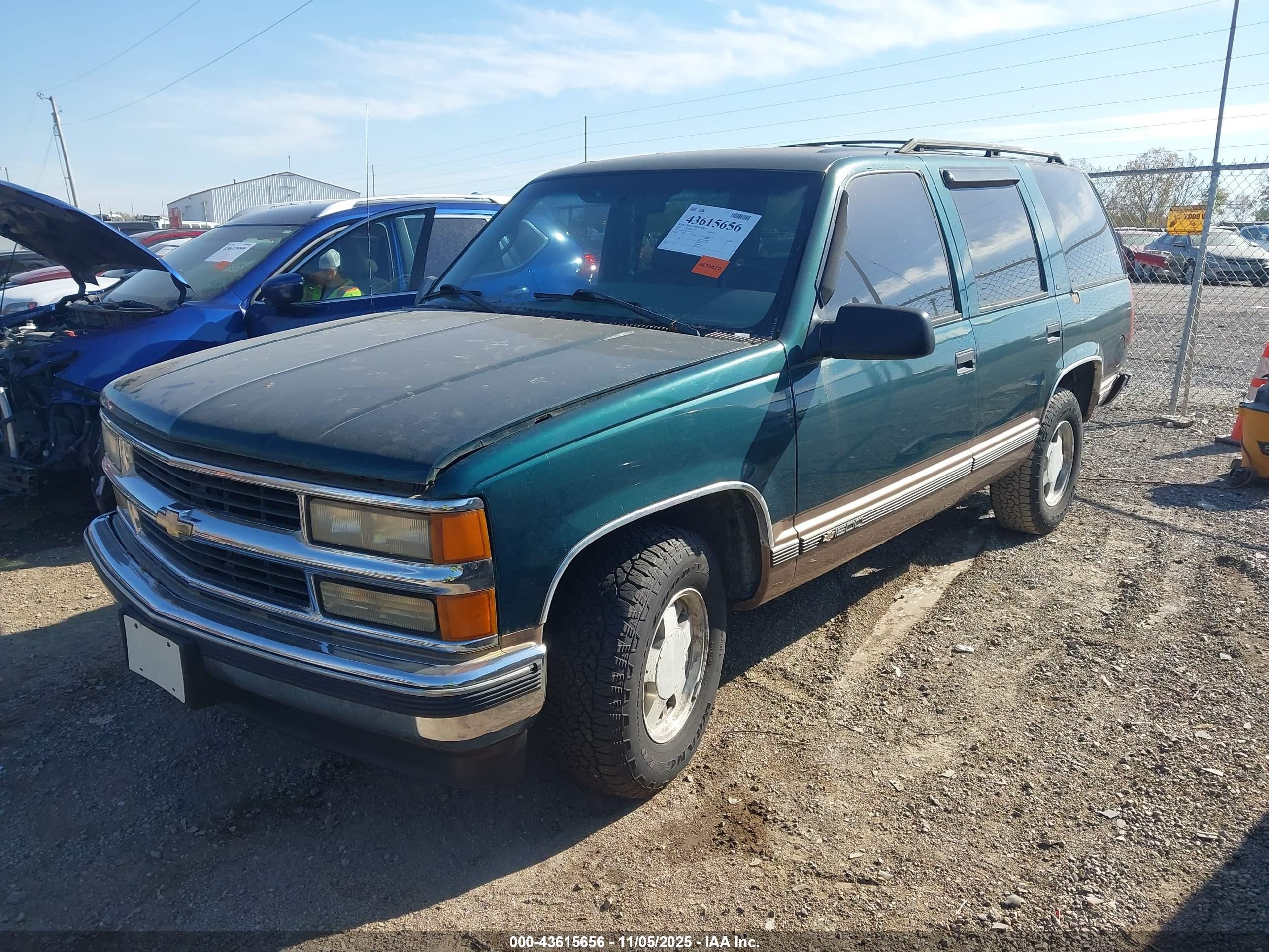 1996 Chevrolet Tahoe C1500 Зеленый vin: 1GNEC13R2TJ348322