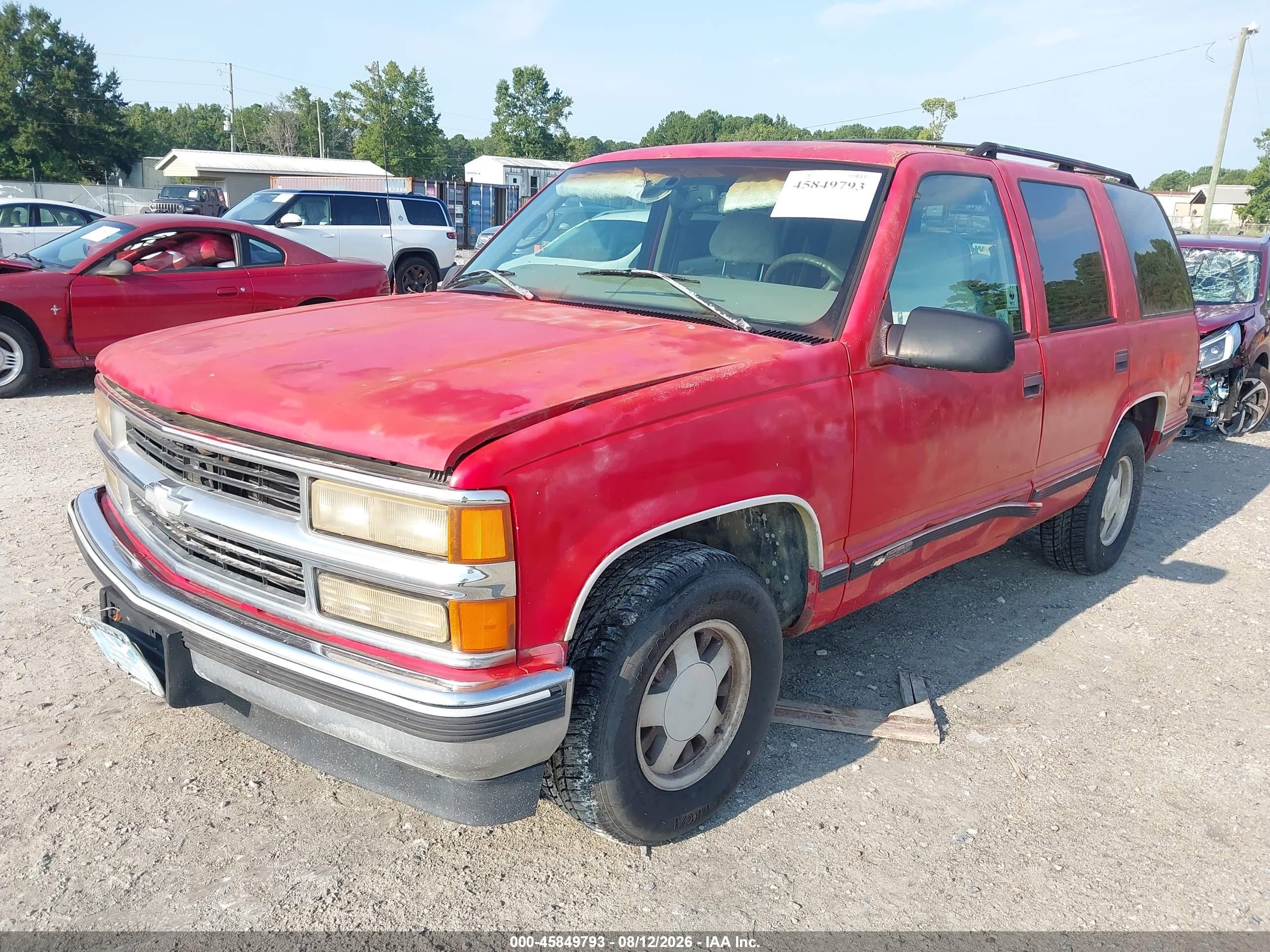1997 Chevrolet Tahoe Ls Red vin: 1GNEC13R3VJ422172