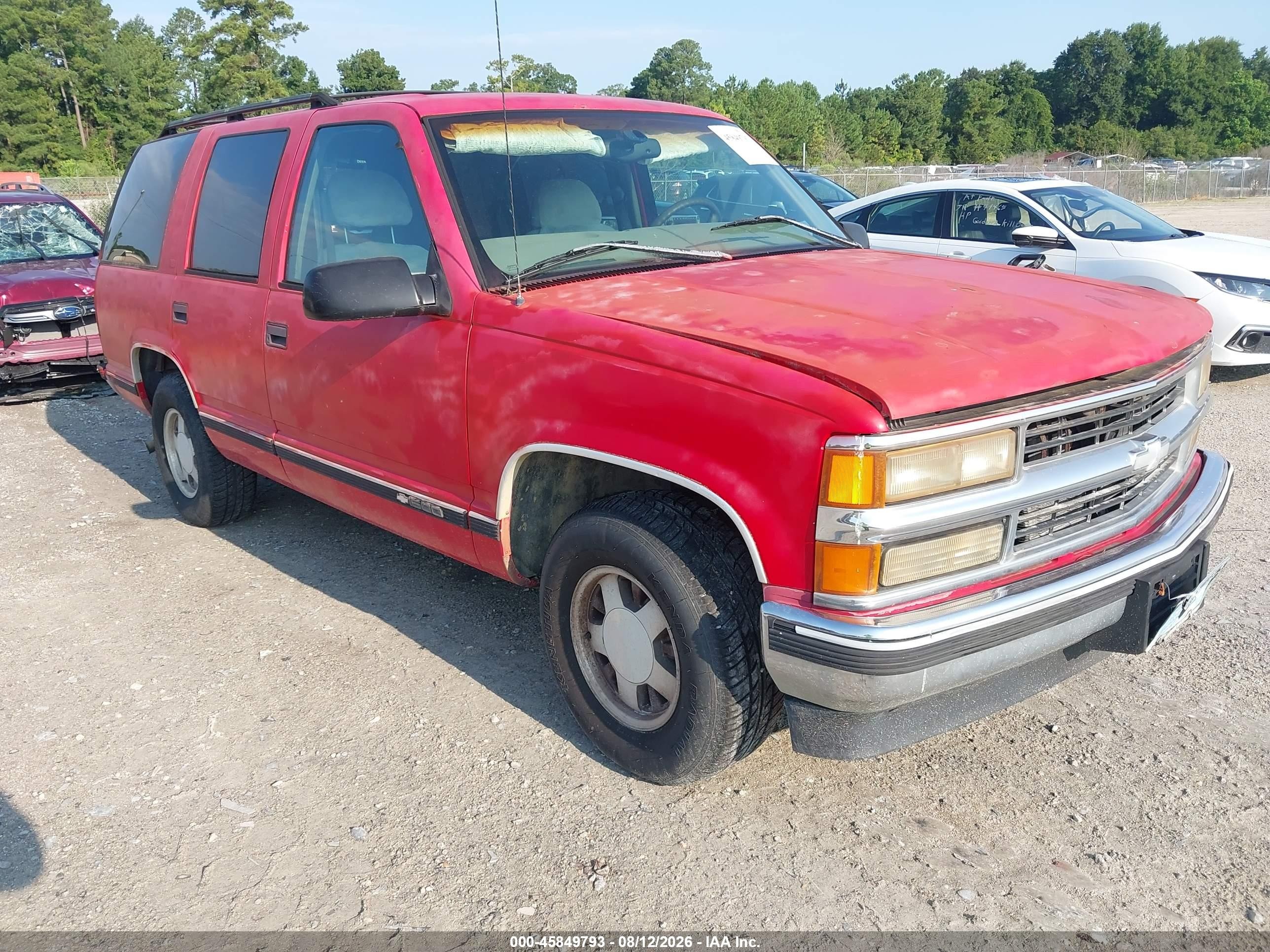 1997 Chevrolet Tahoe Ls Red vin: 1GNEC13R3VJ422172
