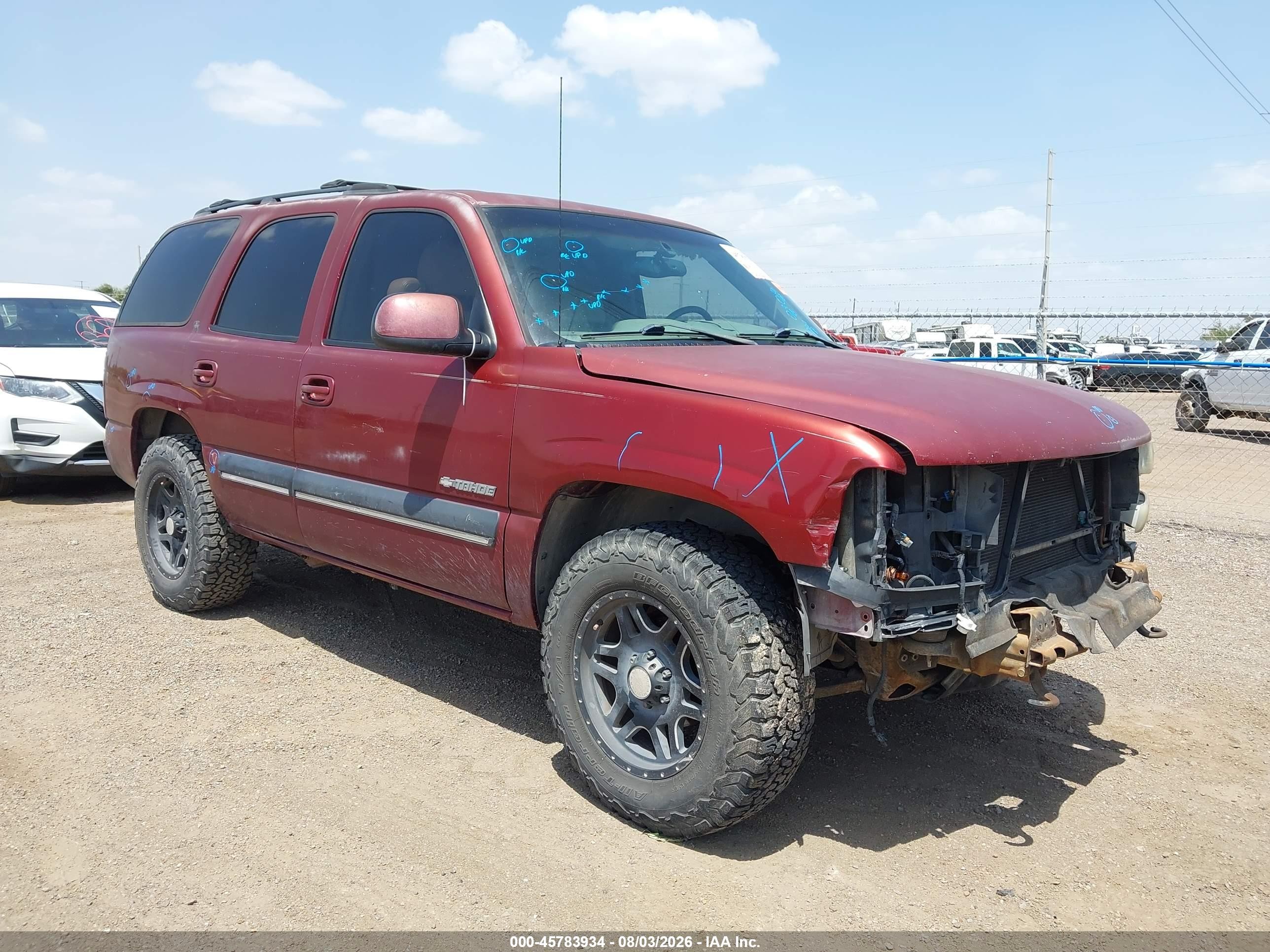 2001 Chevrolet Tahoe Lt Maroon vin: 1GNEC13T01R164880