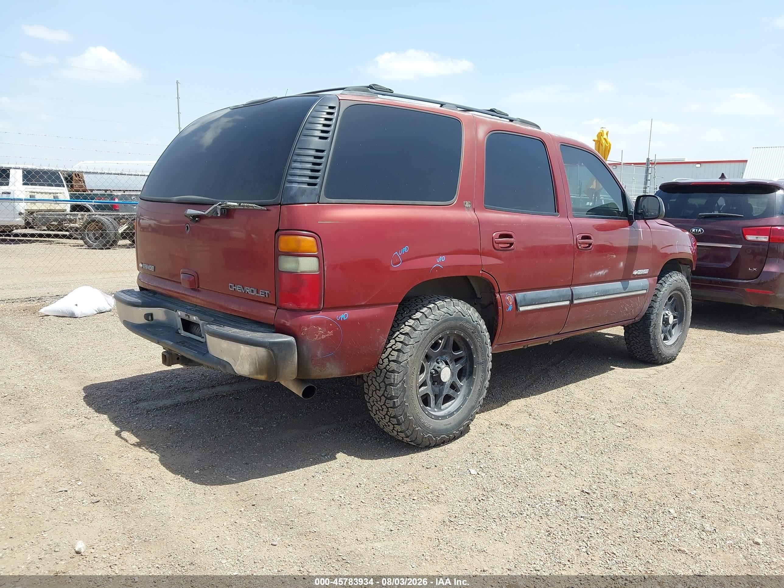 2001 Chevrolet Tahoe Lt Maroon vin: 1GNEC13T01R164880