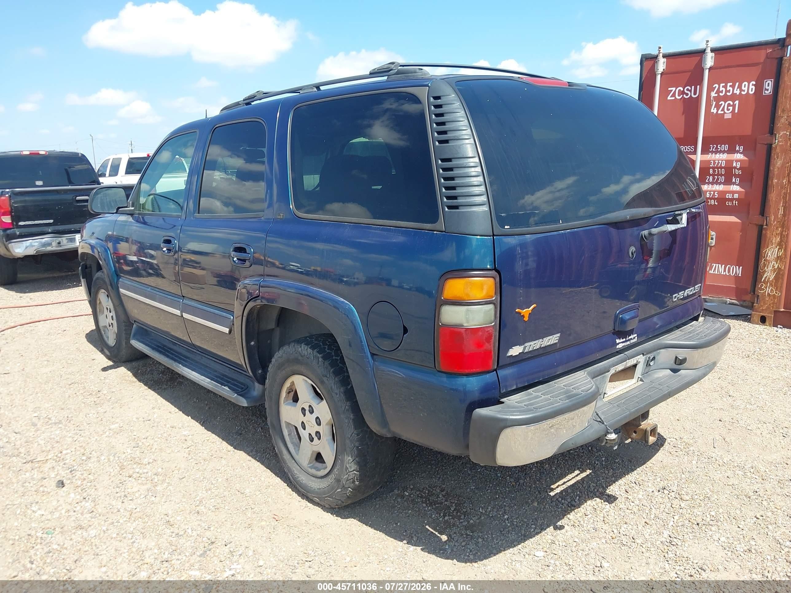 2005 Chevrolet Tahoe Lt Blue vin: 1GNEC13T15R173853