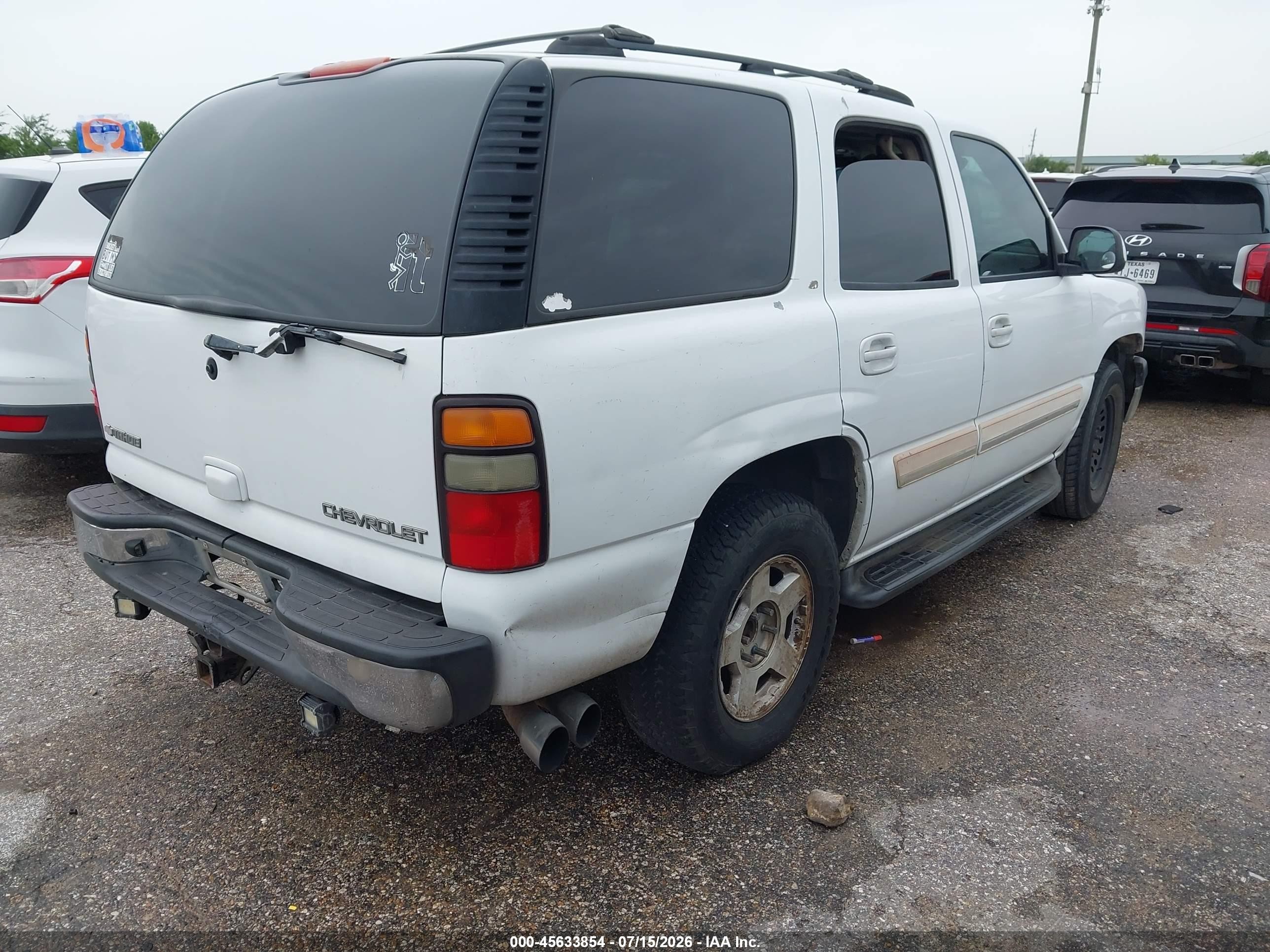 2005 Chevrolet Tahoe Lt White vin: 1GNEC13T15R186389