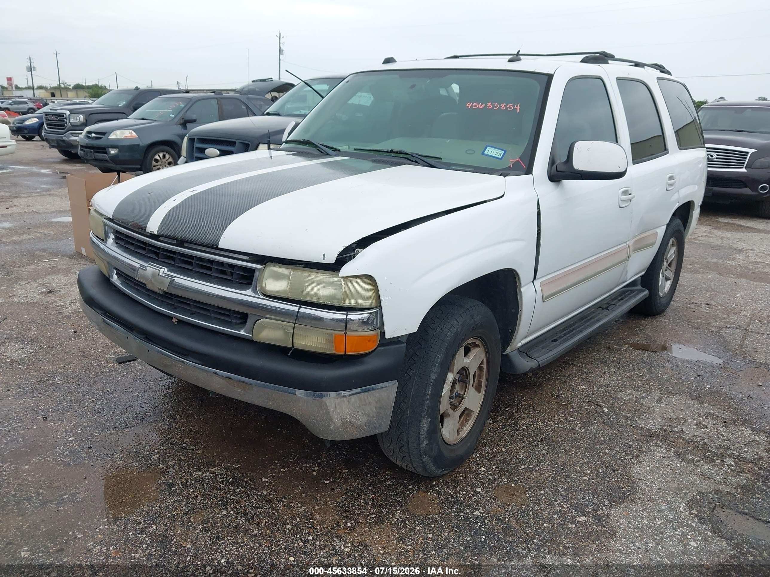 2005 Chevrolet Tahoe Lt White vin: 1GNEC13T15R186389