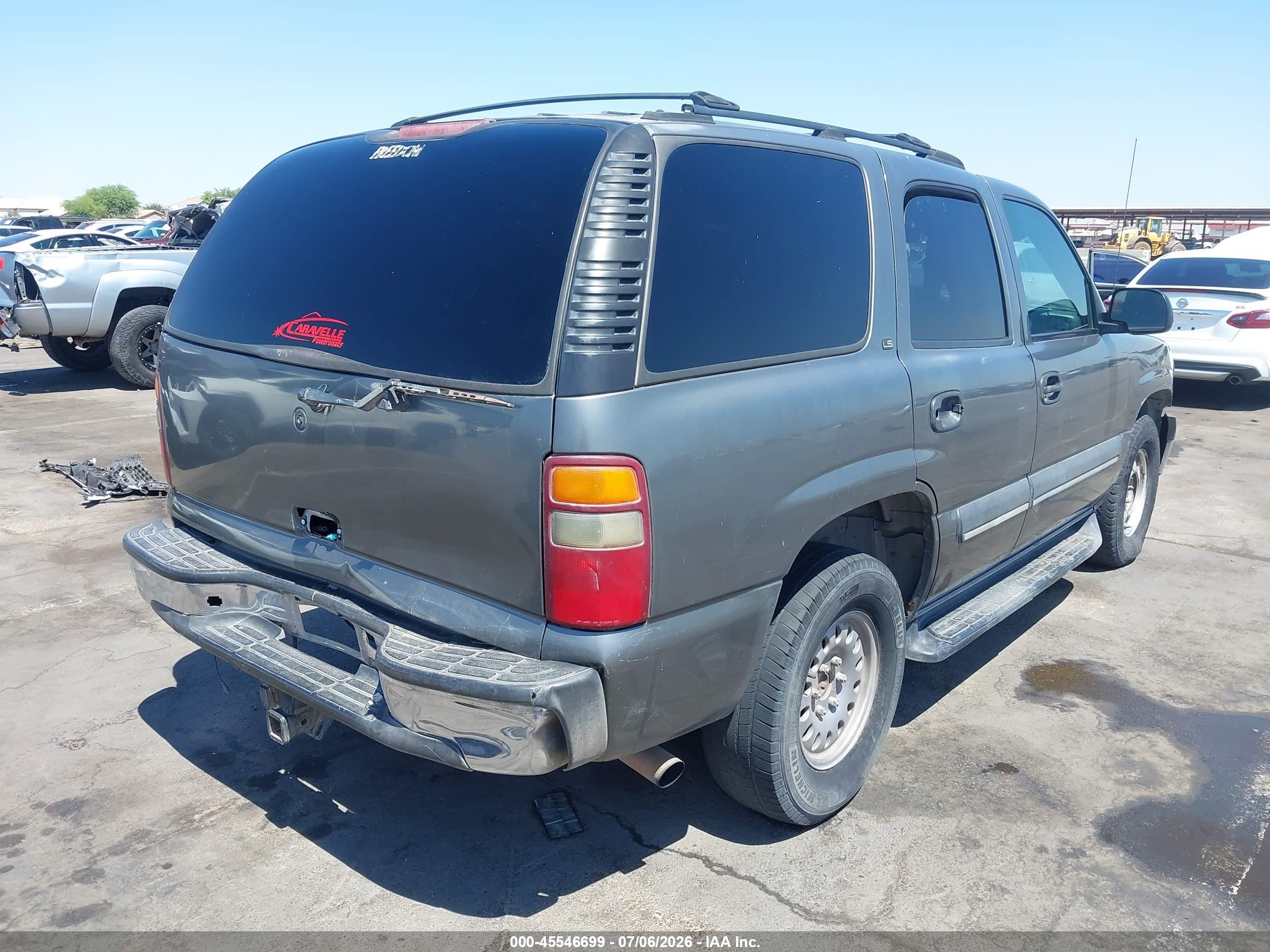 2002 Chevrolet Tahoe Ls Gray vin: 1GNEC13T22R164266