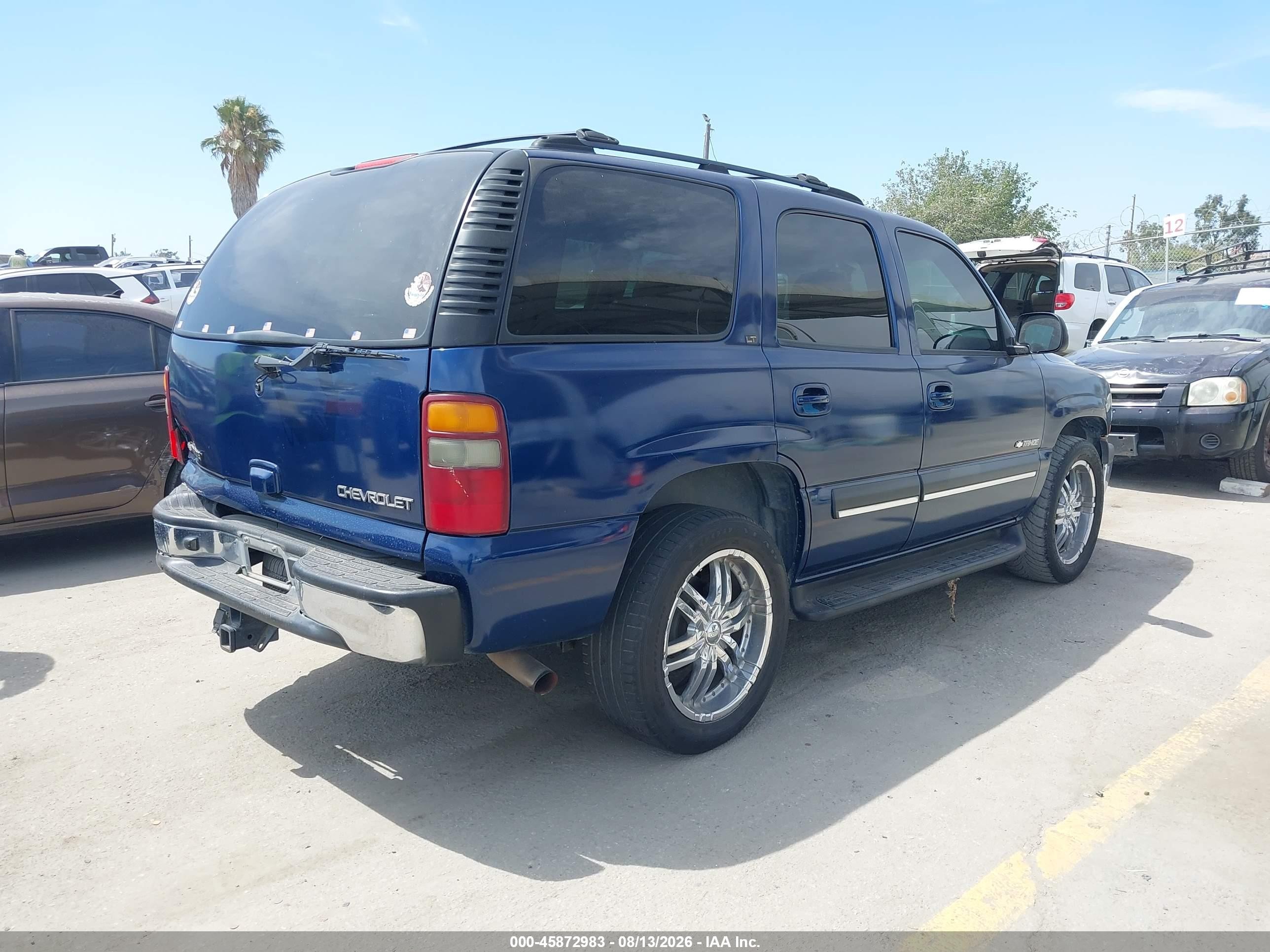 2003 Chevrolet Tahoe Lt Blue vin: 1GNEC13T23J319110