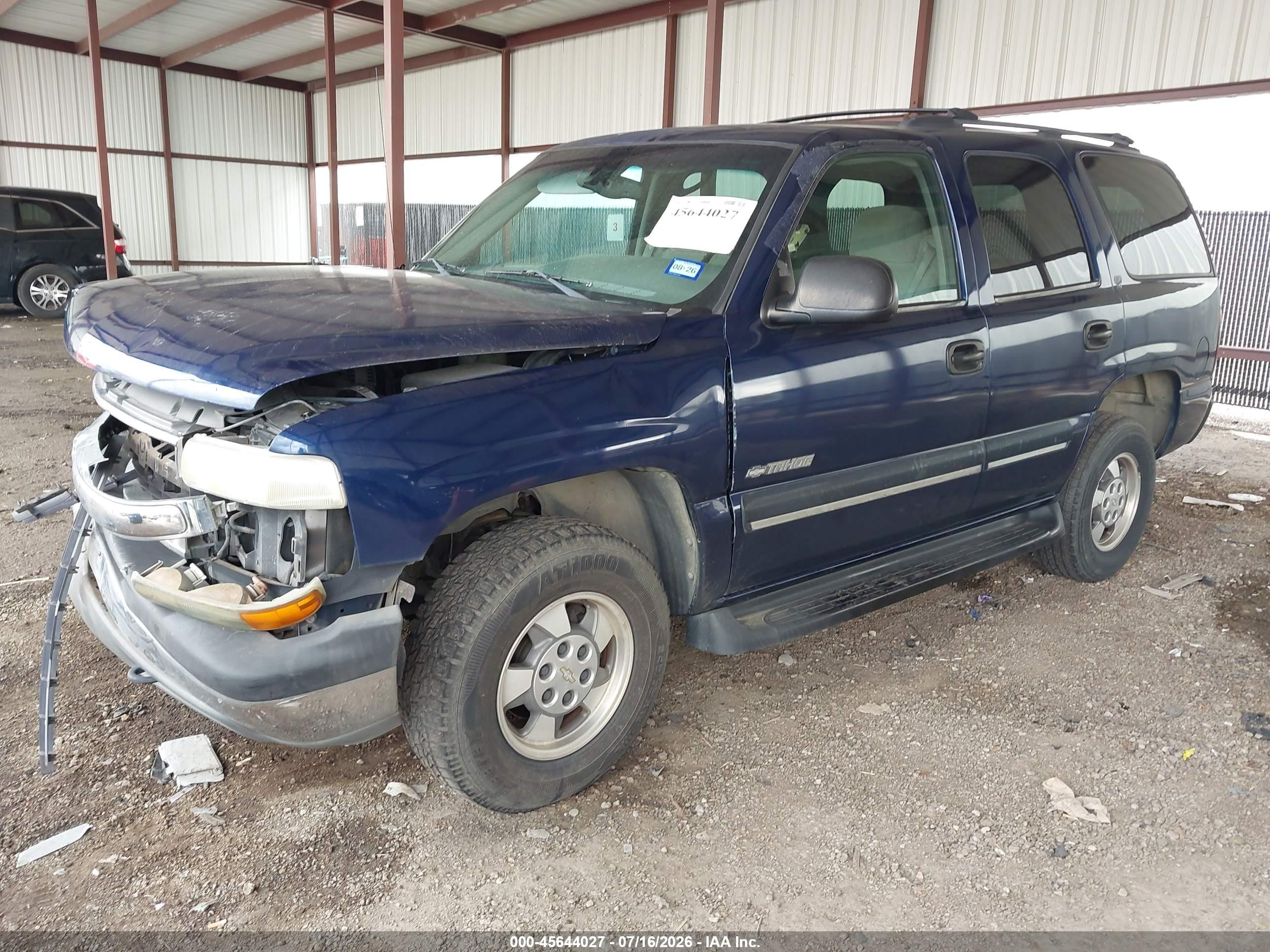 2001 Chevrolet Tahoe Ls Blue vin: 1GNEC13T31R216227