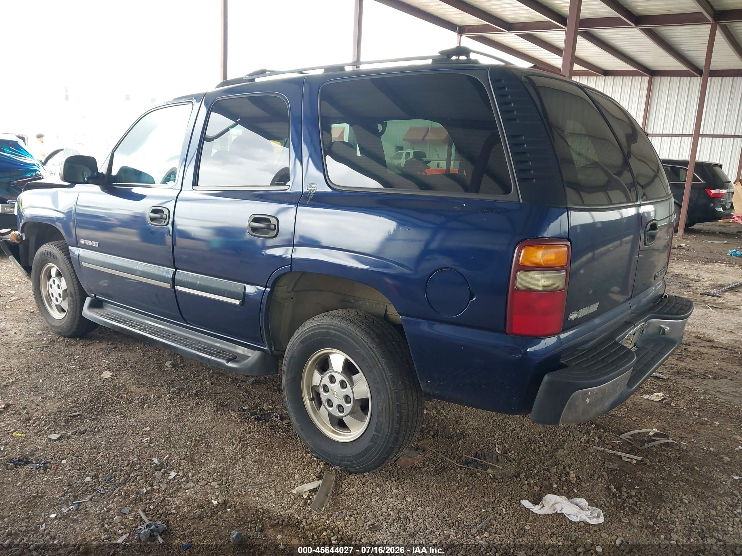 2001 Chevrolet Tahoe Ls Blue vin: 1GNEC13T31R216227