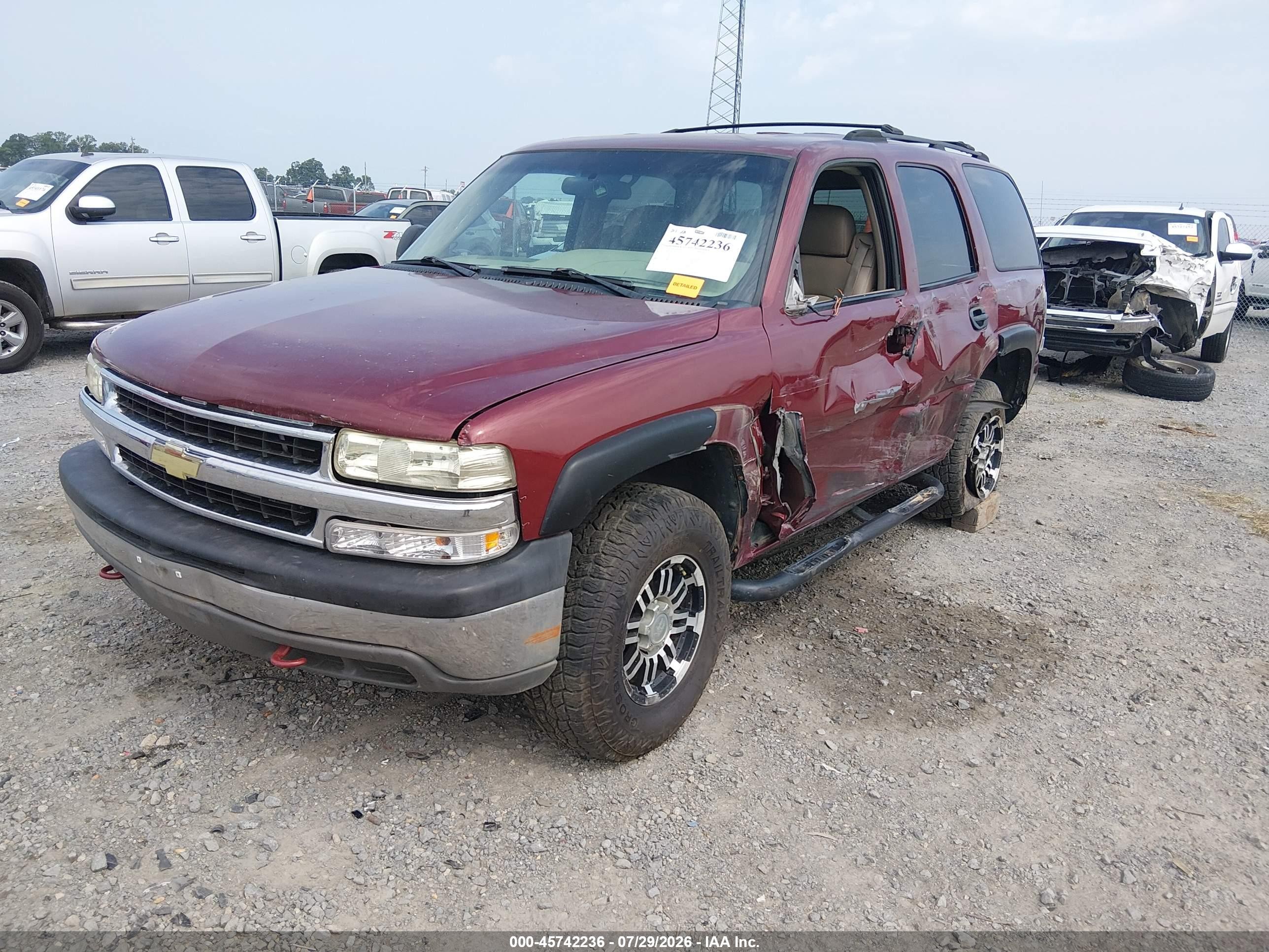 2001 Chevrolet Tahoe Ls Maroon vin: 1GNEC13T31R221301