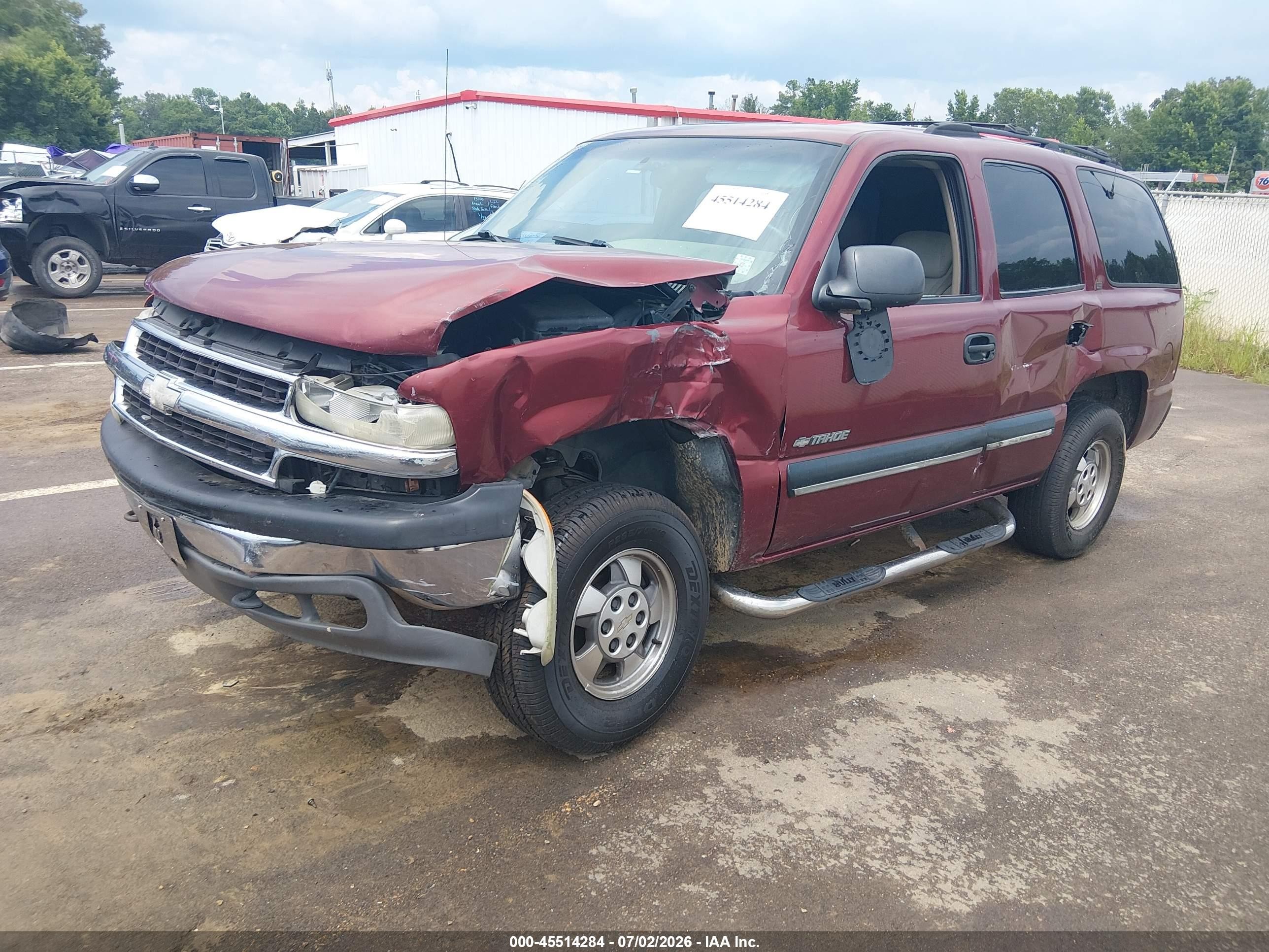 2001 Chevrolet Tahoe Ls Red vin: 1GNEC13T51R152675