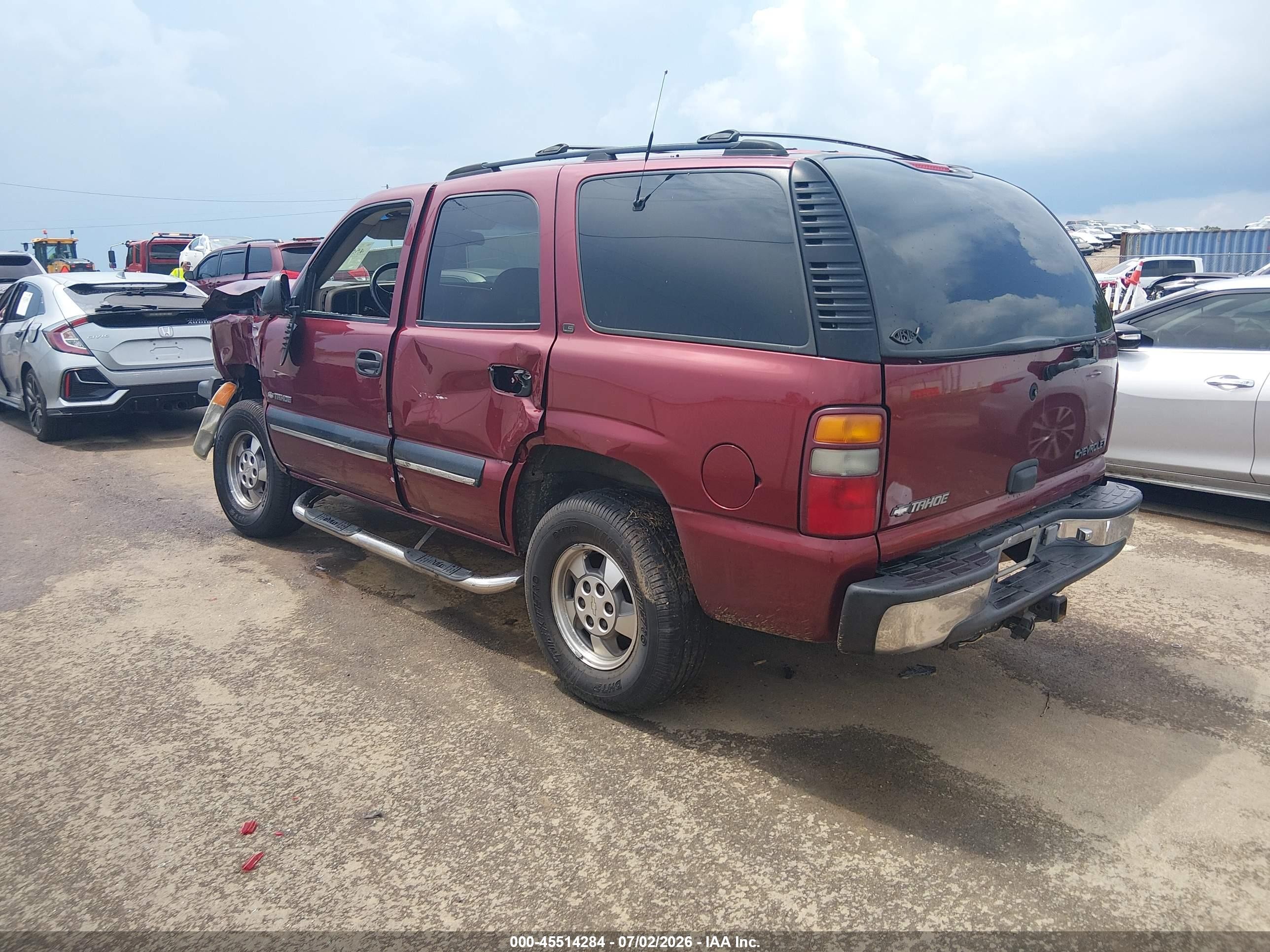 2001 Chevrolet Tahoe Ls Red vin: 1GNEC13T51R152675