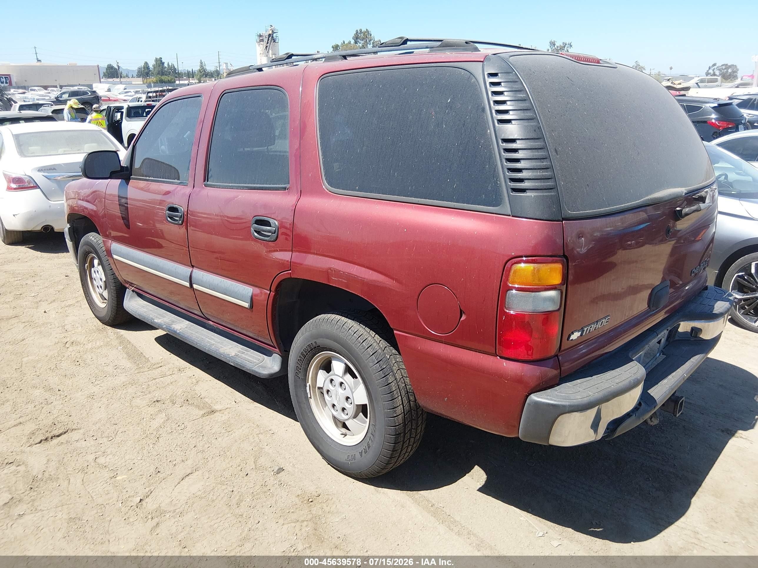 2003 Chevrolet Tahoe Ls Burgundy vin: 1GNEC13T53R165431