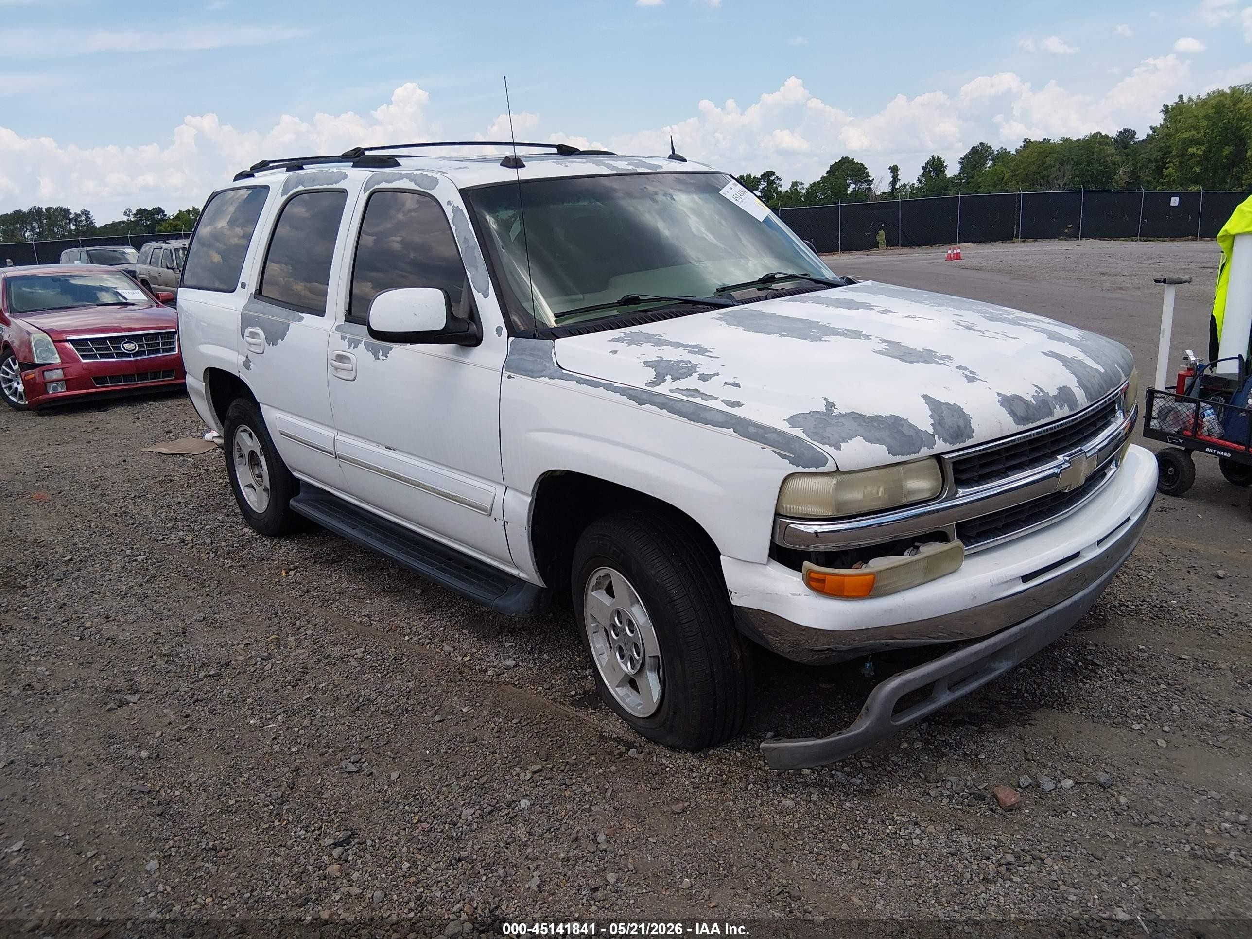 2005 Chevrolet Tahoe Lt White vin: 1GNEC13T65J223502
