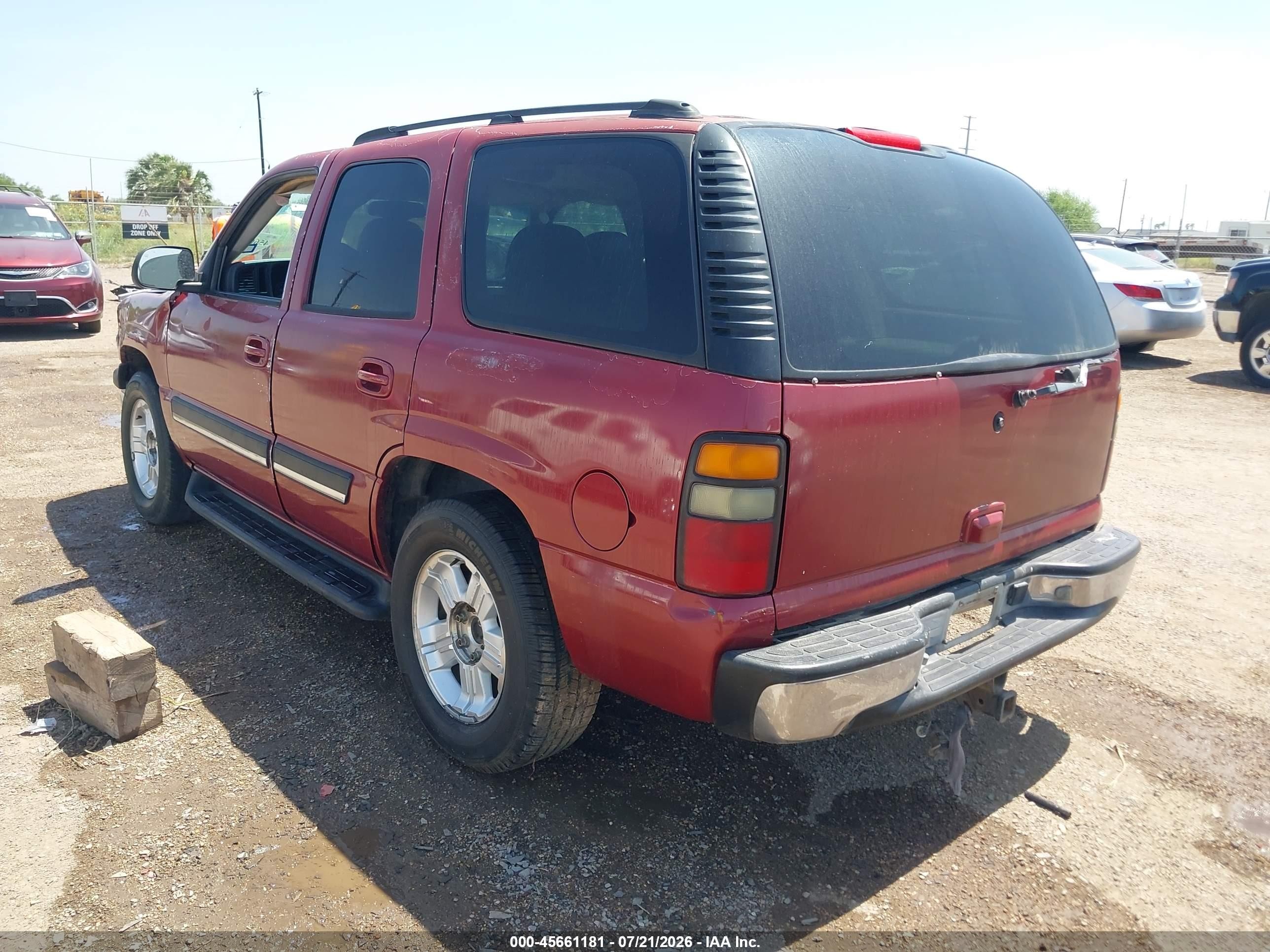 2005 Chevrolet Tahoe Ls Темно-бордовый vin: 1GNEC13T65R106326