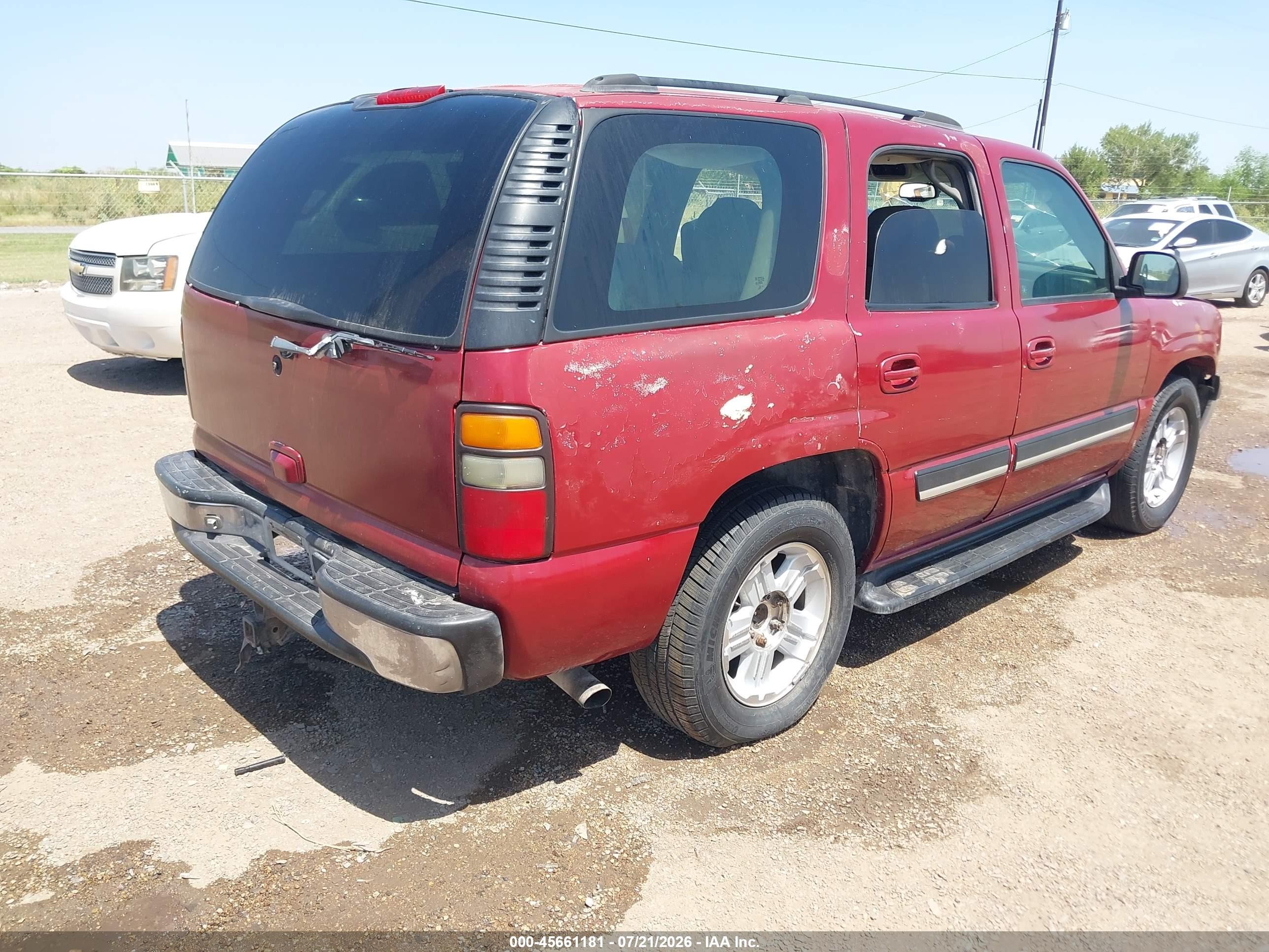 2005 Chevrolet Tahoe Ls Темно-бордовый vin: 1GNEC13T65R106326