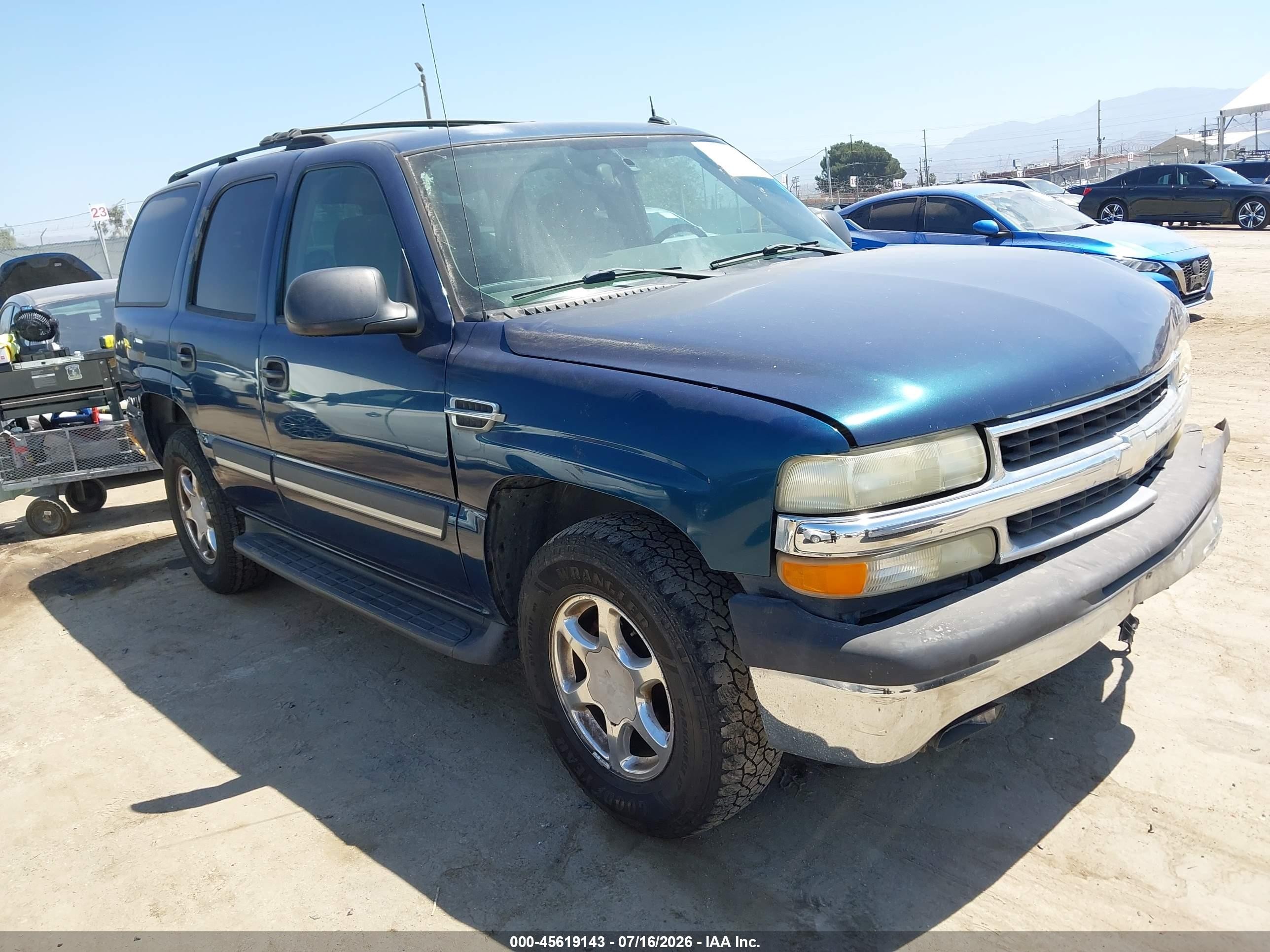 2005 Chevrolet Tahoe Ls Blue vin: 1GNEC13T65R123384