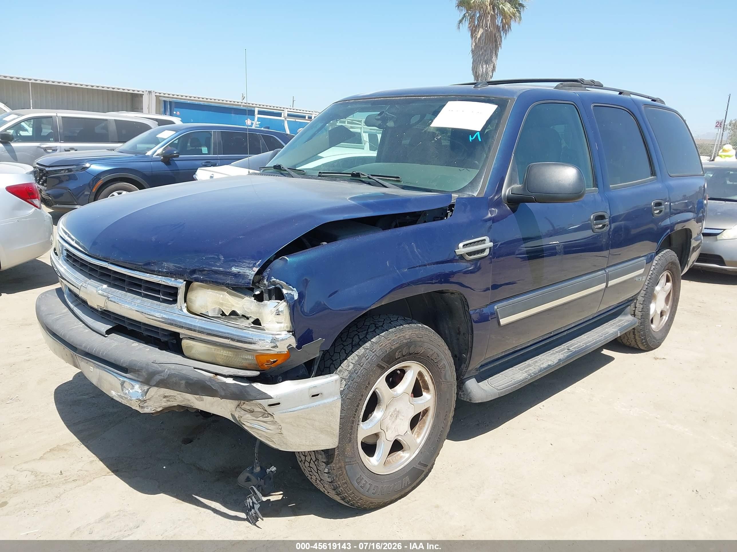 2005 Chevrolet Tahoe Ls Синий vin: 1GNEC13T65R123384