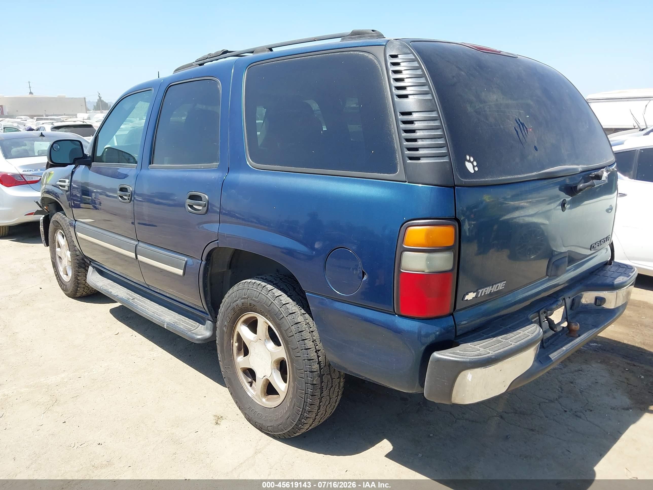 2005 Chevrolet Tahoe Ls Синий vin: 1GNEC13T65R123384