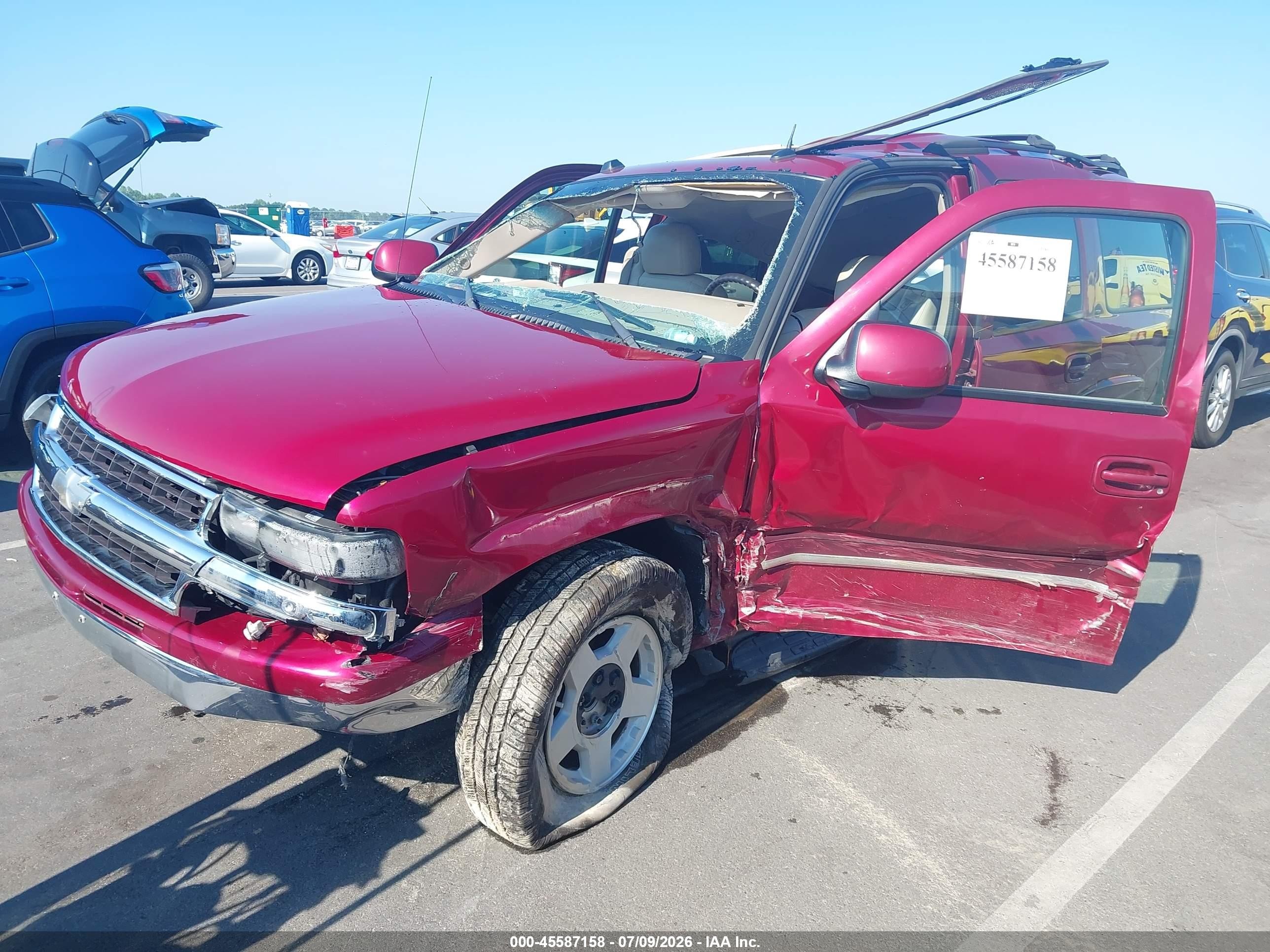 2005 Chevrolet Tahoe Lt Burgundy vin: 1GNEC13T65R197081